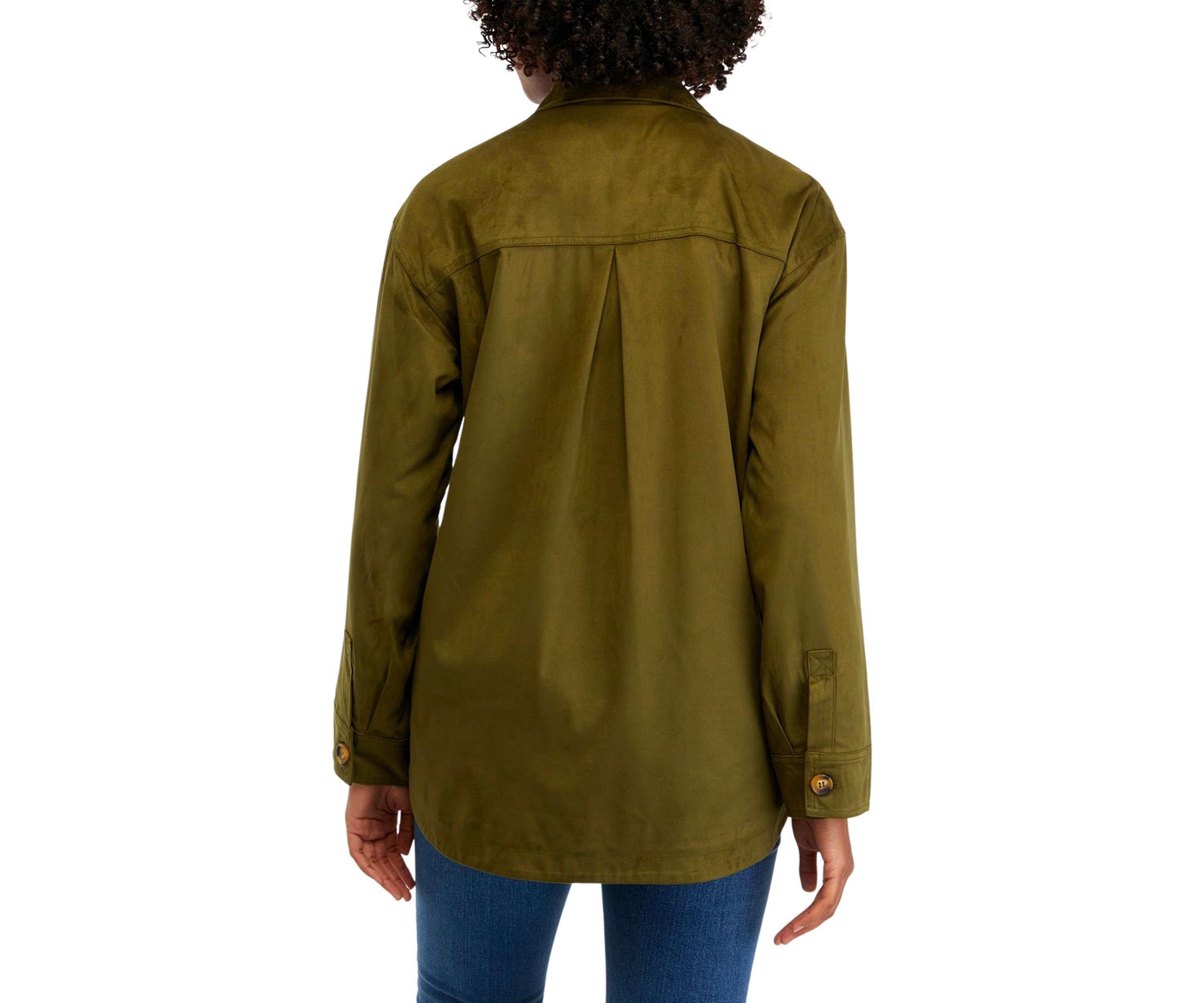 Womens Faux Suede Shacket