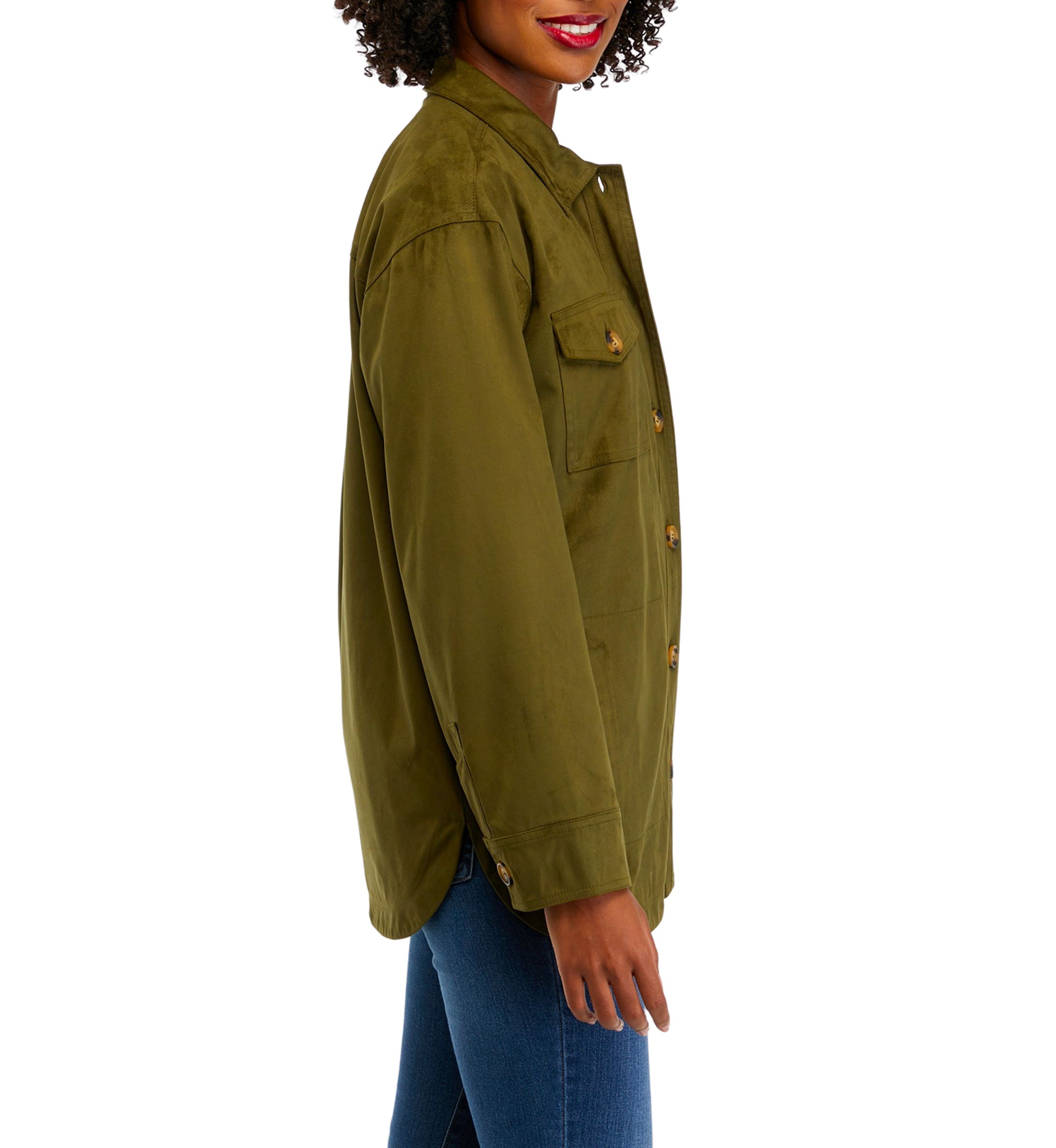 Womens Faux Suede Shacket