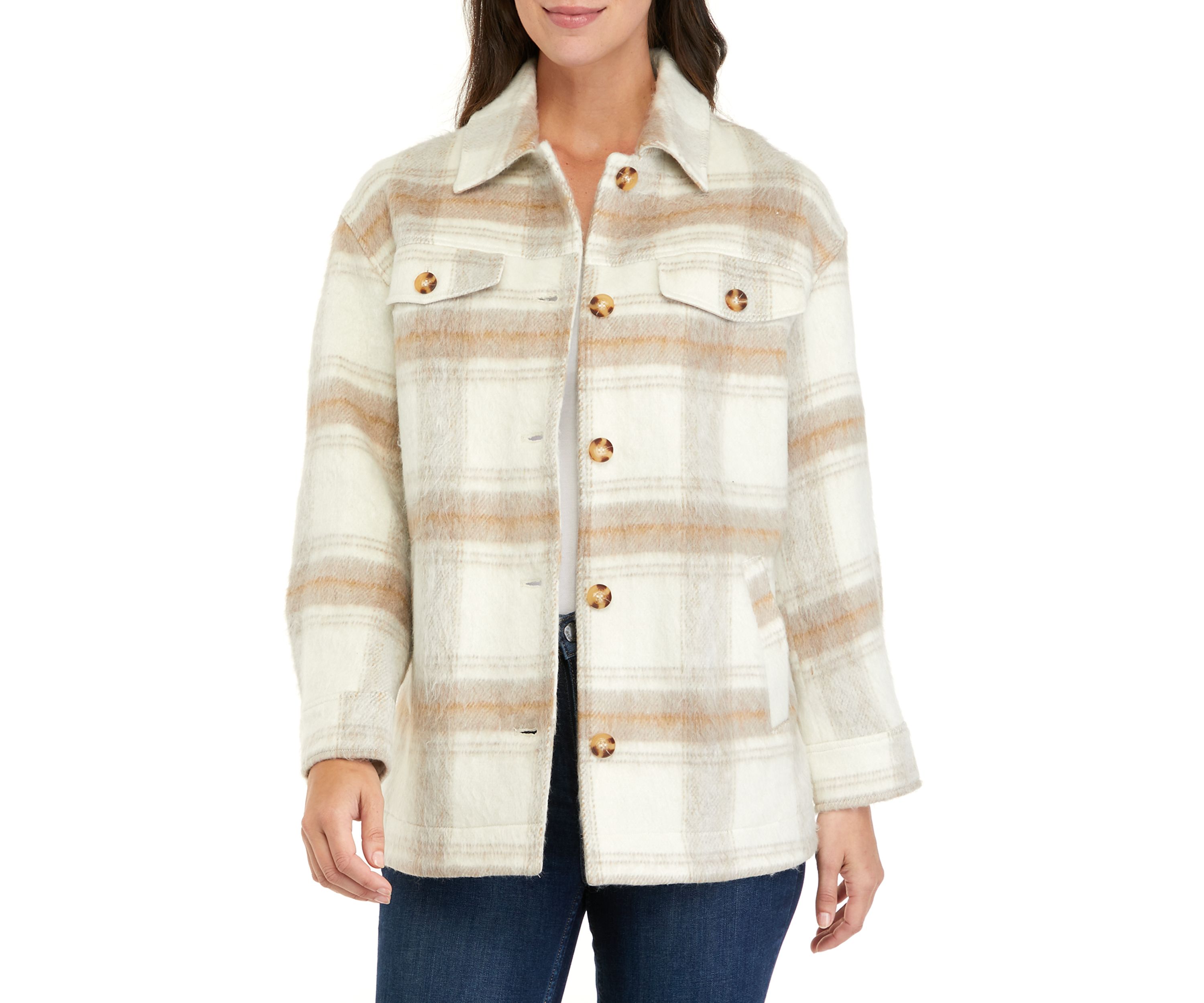 Womens Faux Wool Shacket