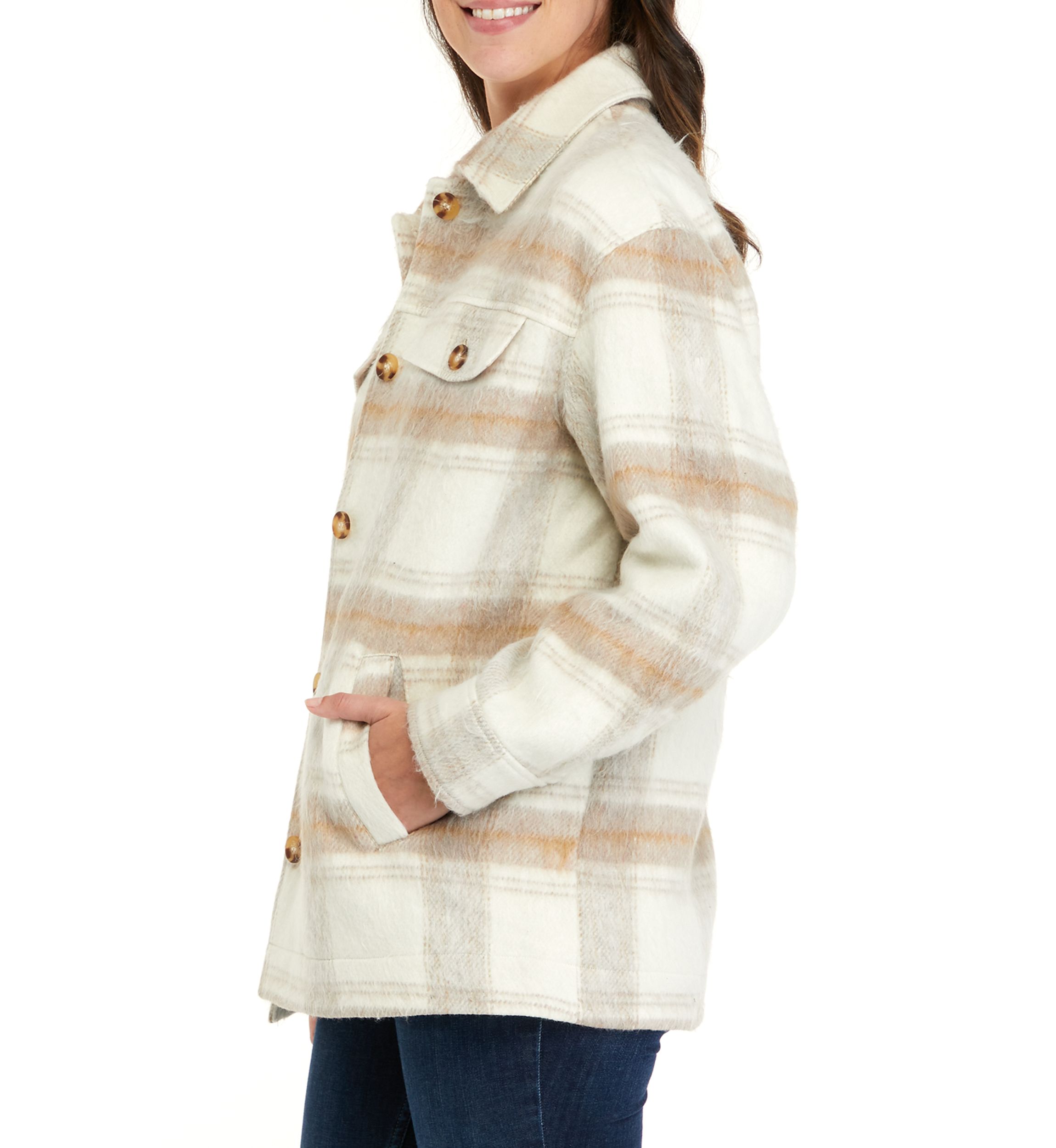Womens Faux Wool Shacket