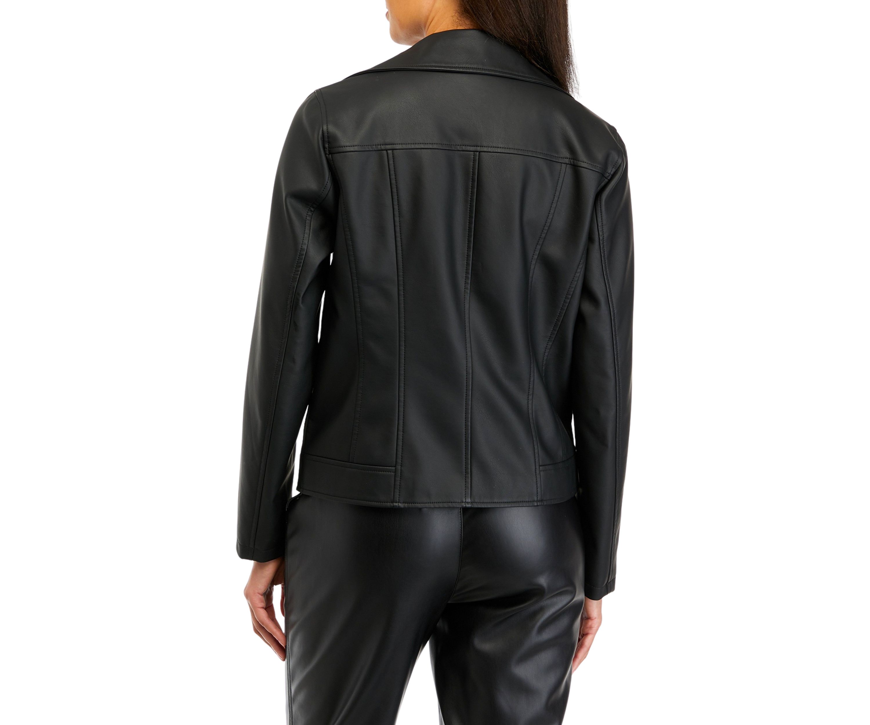 Womens Vegan Leather Moto Jacket
