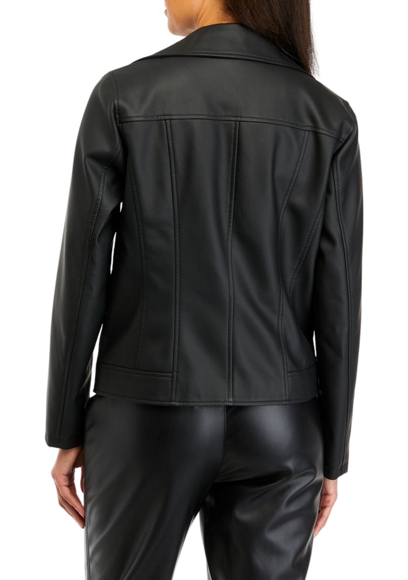 Womens Vegan Leather Moto Jacket