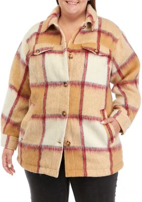 Wonderly Women's Plus Size Faux Wool Shacket, 2X – 70% Off