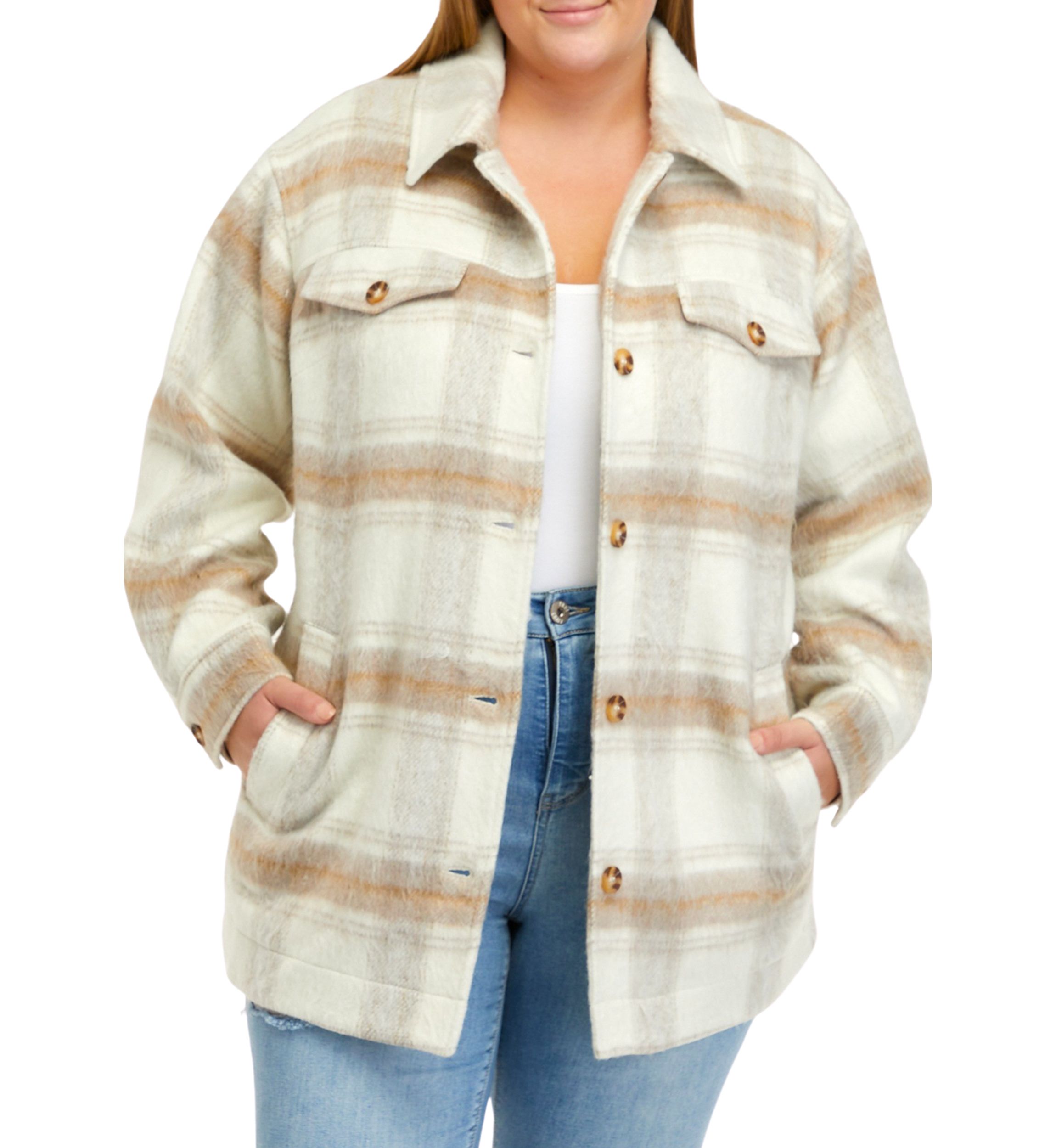 Plus Size Faux Wool Shacket