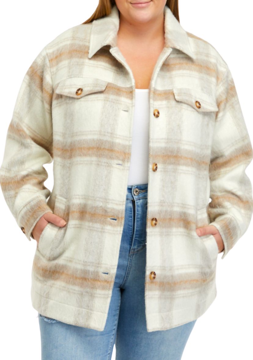 Plus Size Faux Wool Shacket