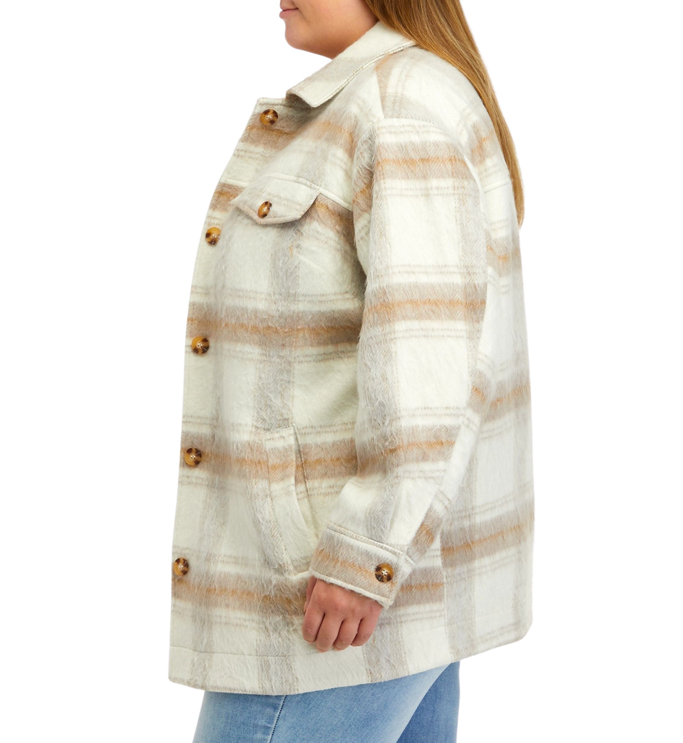Plus Size Faux Wool Shacket