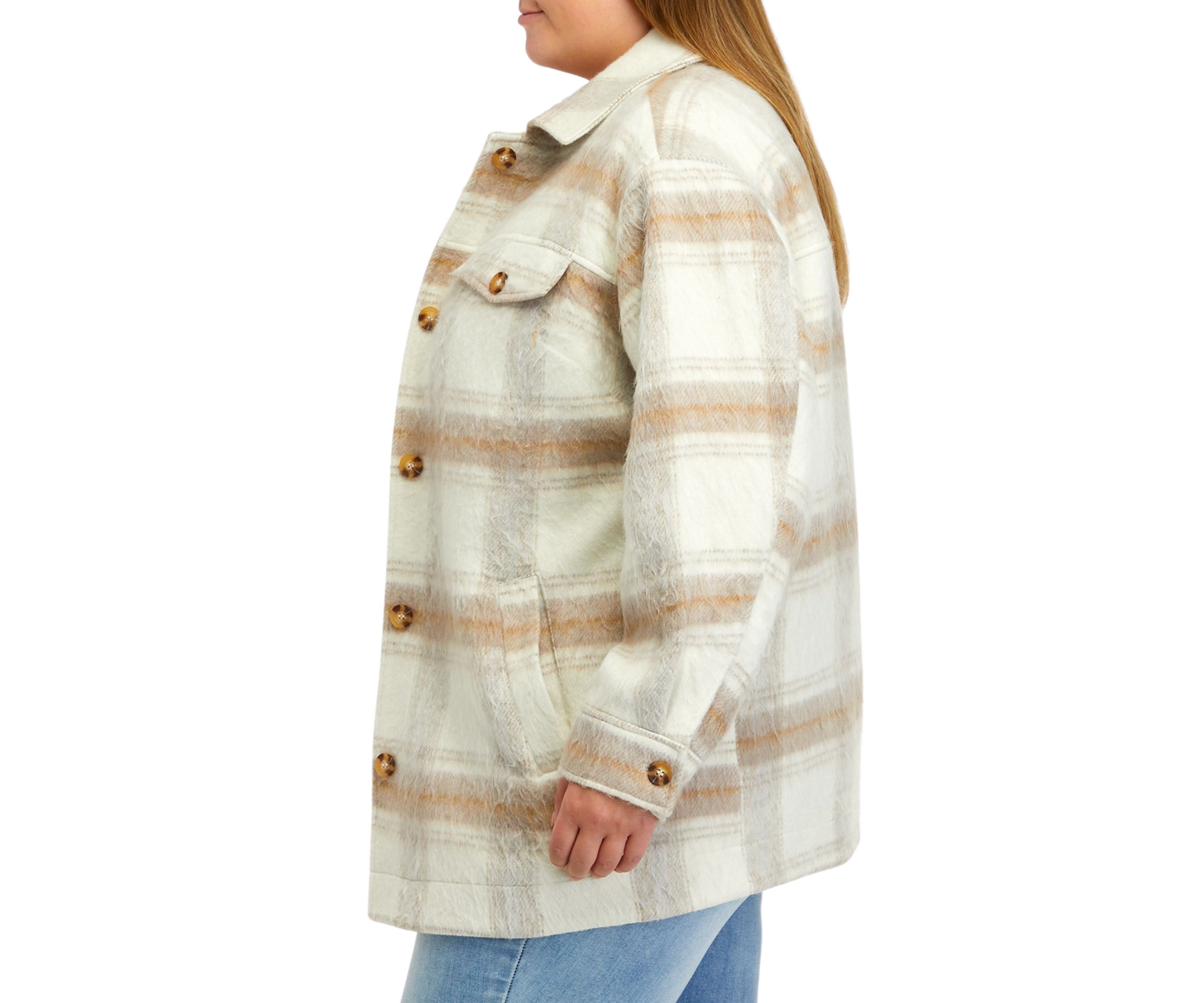 Plus Size Faux Wool Shacket