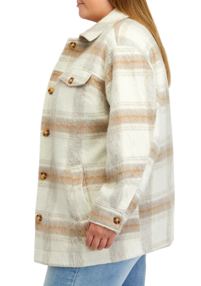 Plus Size Faux Wool Shacket