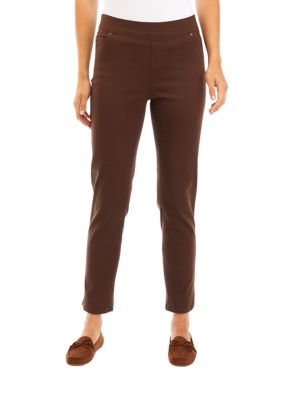 Womens Pants KIM ROGERS size 10 Tan Capri Tummy Control Pull-on easy care  (ja29)