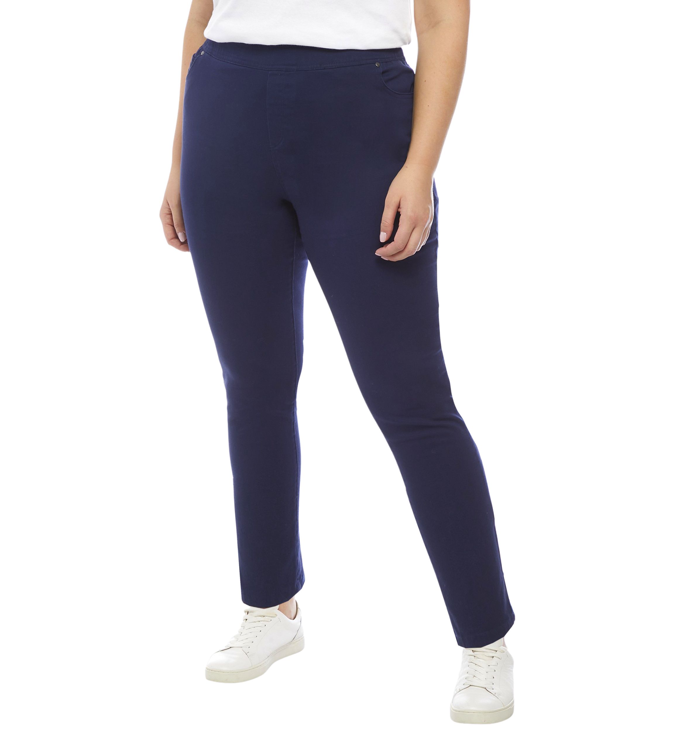 Plus Size Pull On Denim Pants 