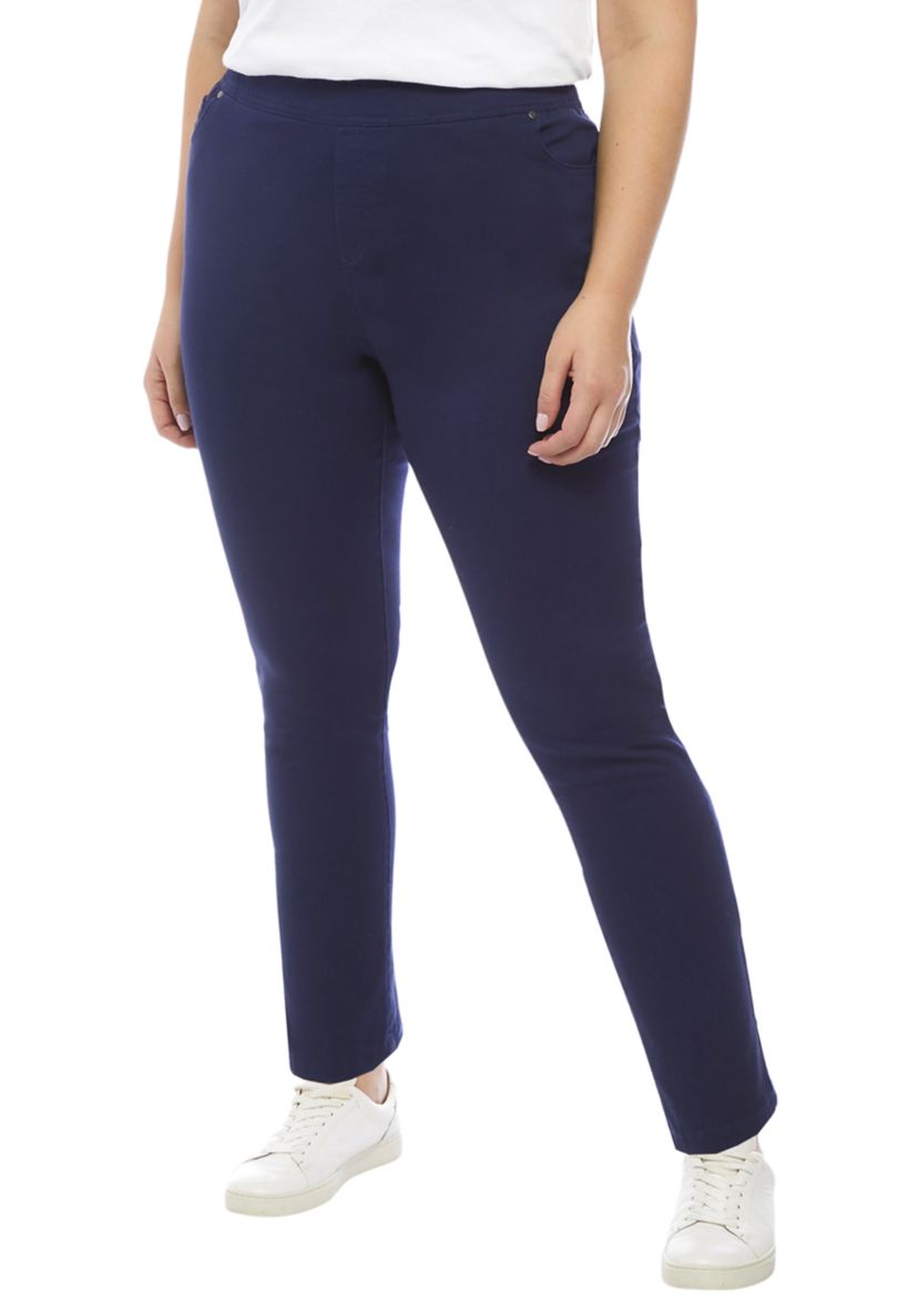 Plus Size Pull On Denim Pants 