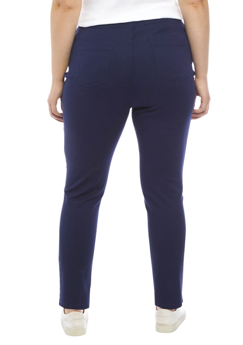 Plus Size Pull On Denim Pants 