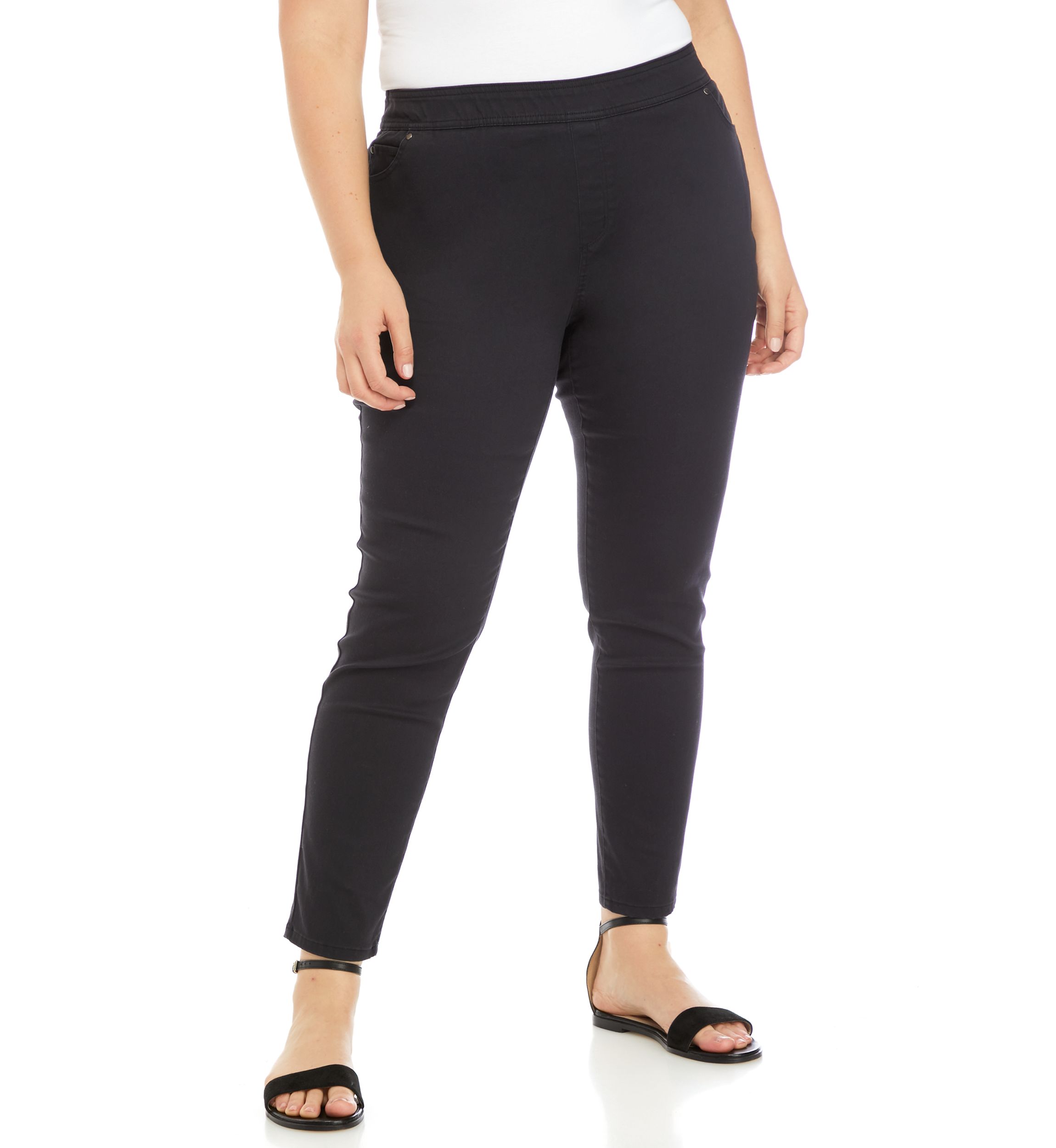 Plus Size Cotton Blend Pants - Short Length