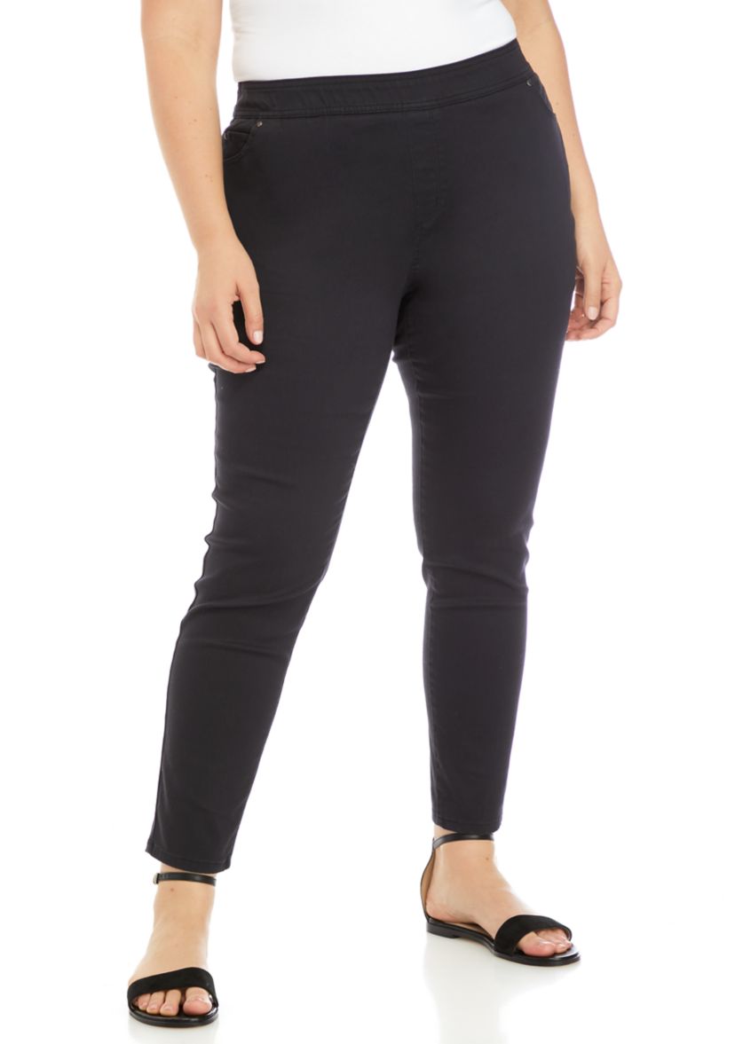 Plus Size Cotton Blend Pants - Short Length
