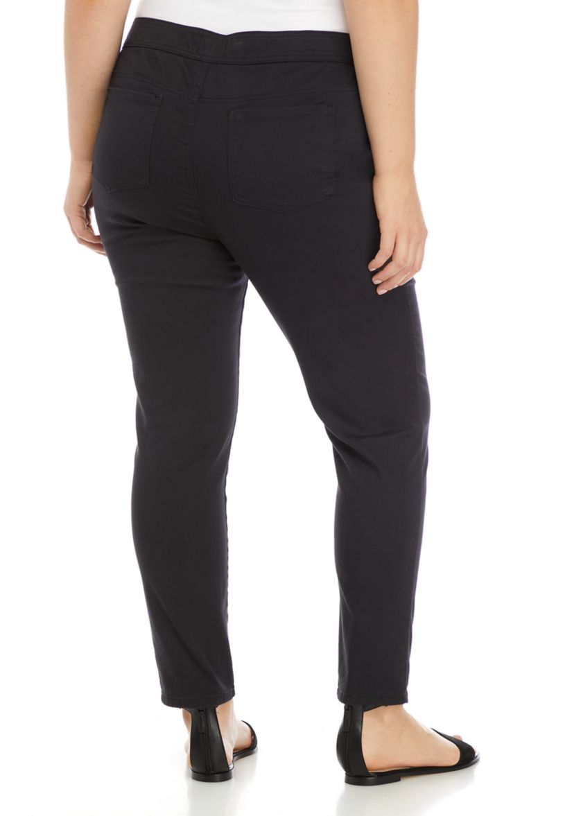 Plus Size Cotton Blend Pants - Short Length