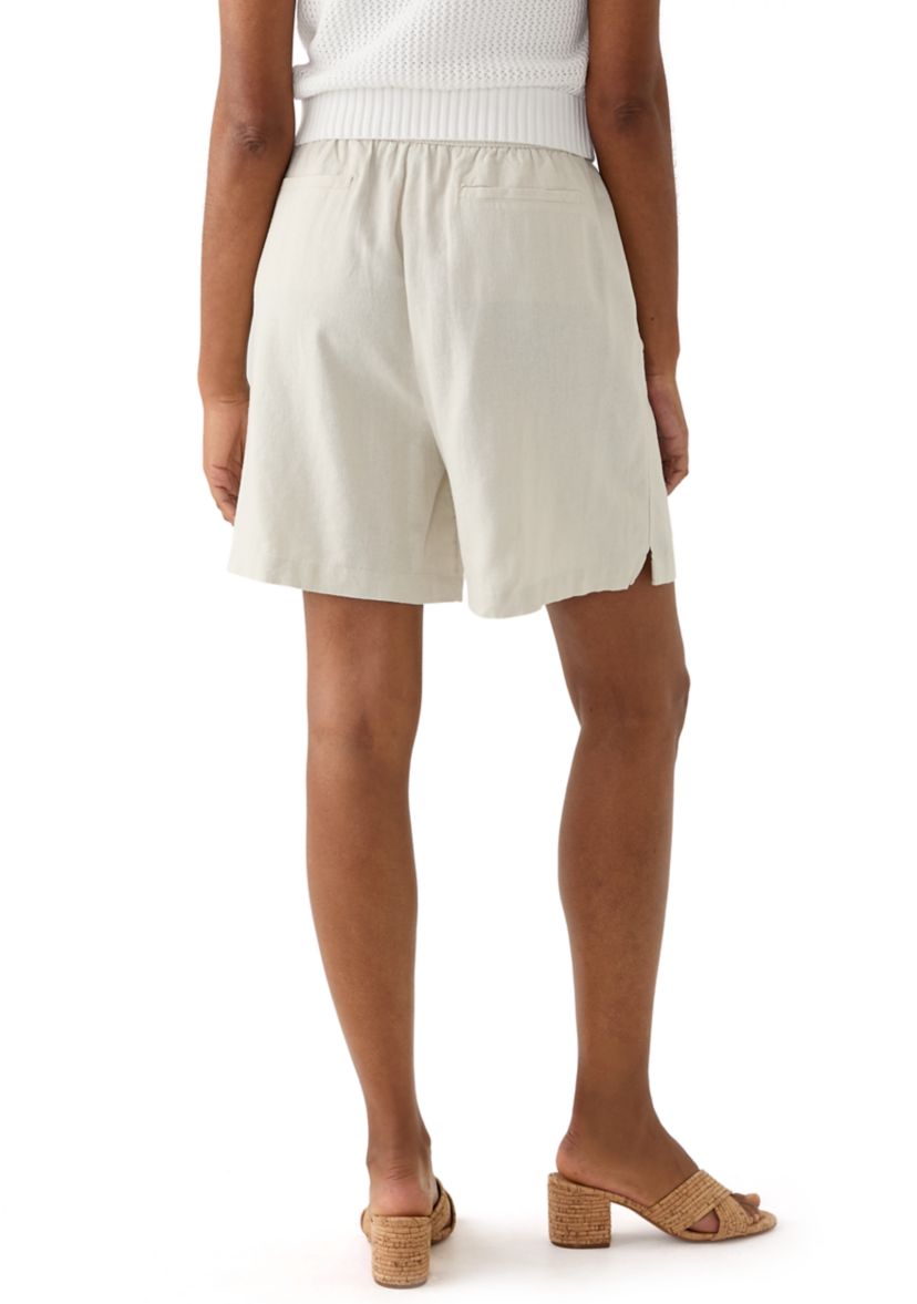 Womens Pull On Linen Shorts