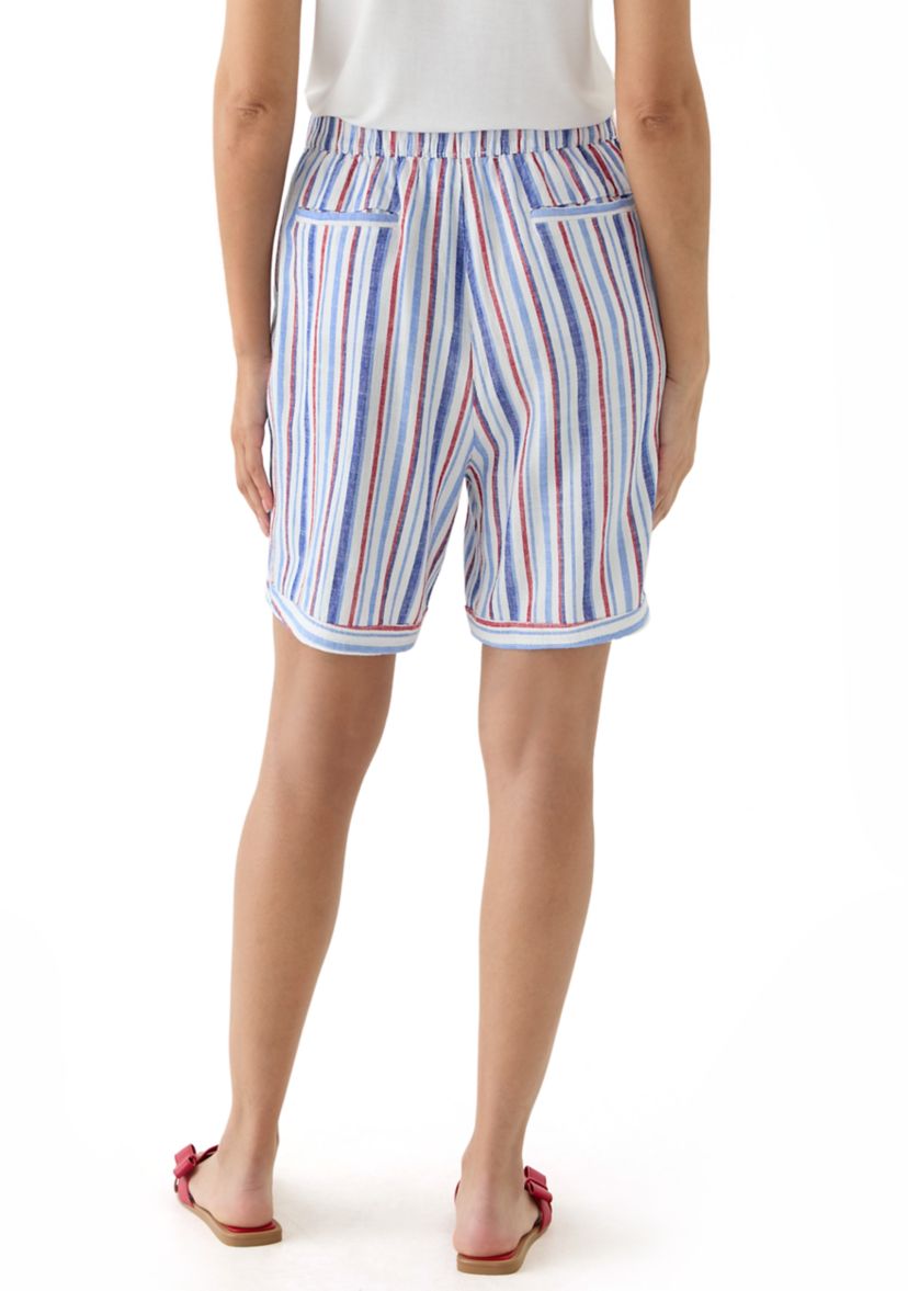 Womens High Rise Printed Bermuda Shorts