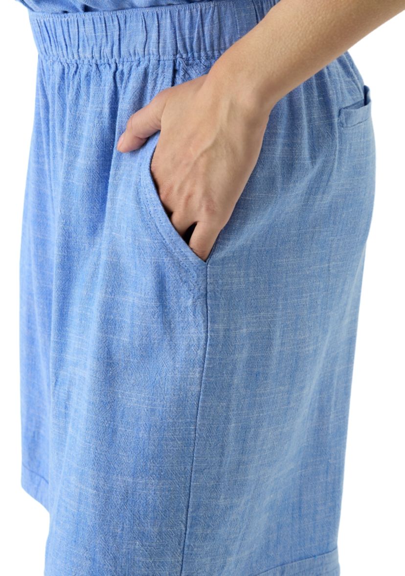 Womens Linen Blend Cross Dyed Shorts