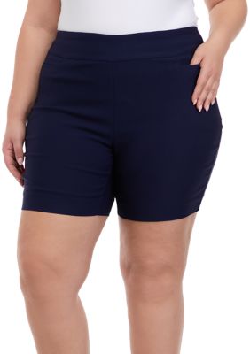 Plain Navy Blue Shorts Women Plus Size Denim Short Pants, Waist Size: 40  inch at Rs 1999/piece in Bengaluru