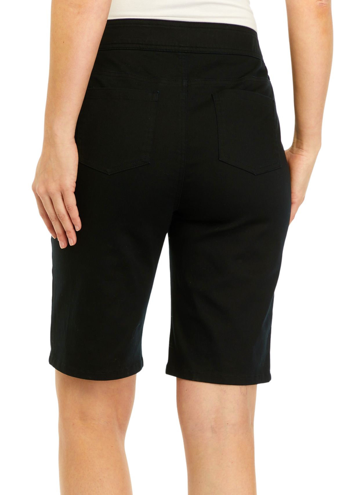 Womens Cotton Solid Bermuda Shorts
