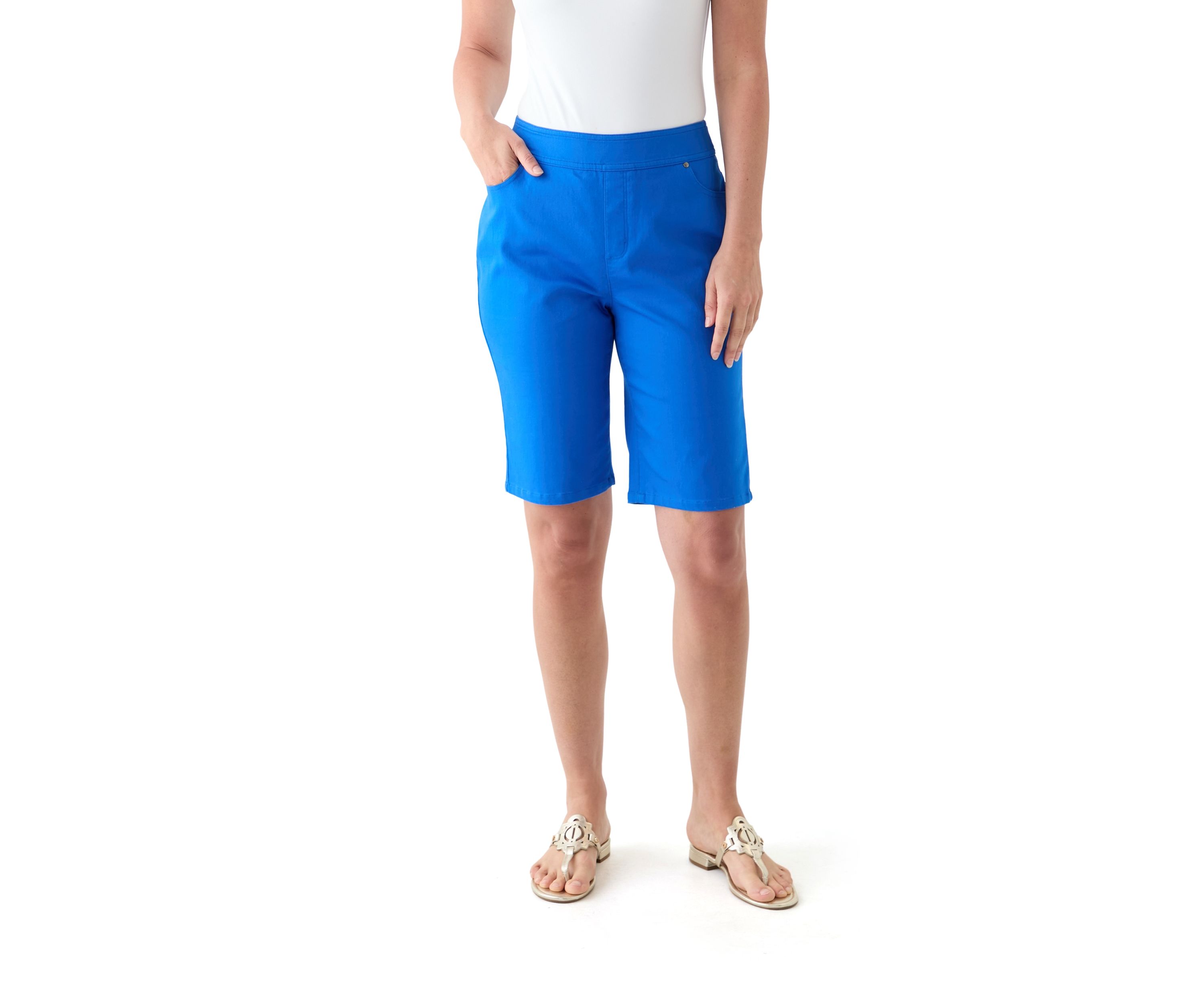 Womens Solid Bermuda Shorts