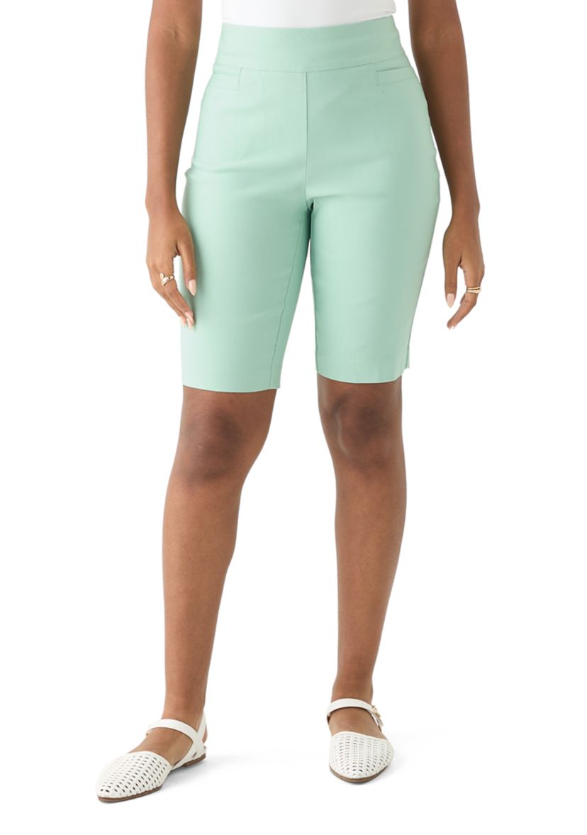 	  Womens Solid Bermuda Shorts 