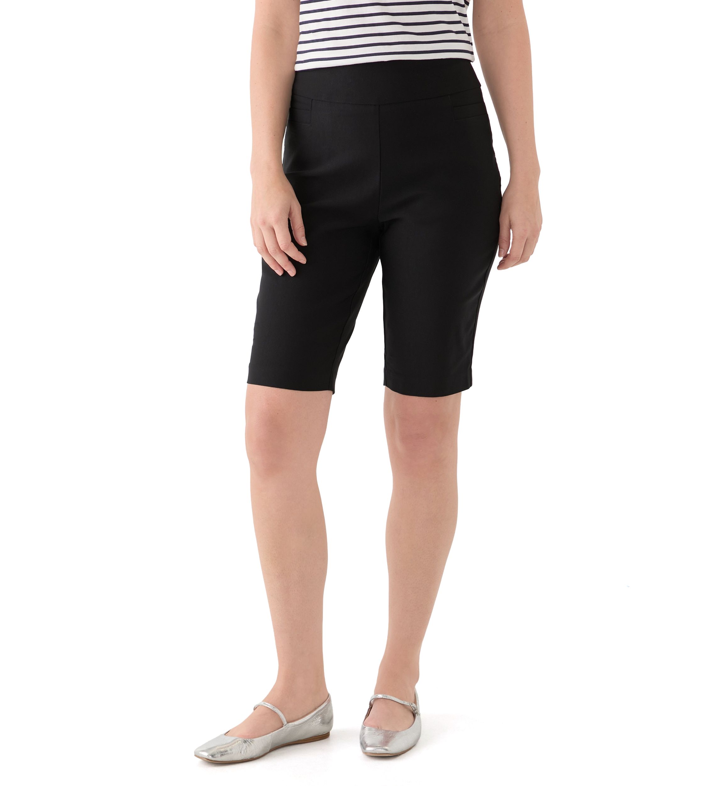 Womens Solid Bermuda Shorts