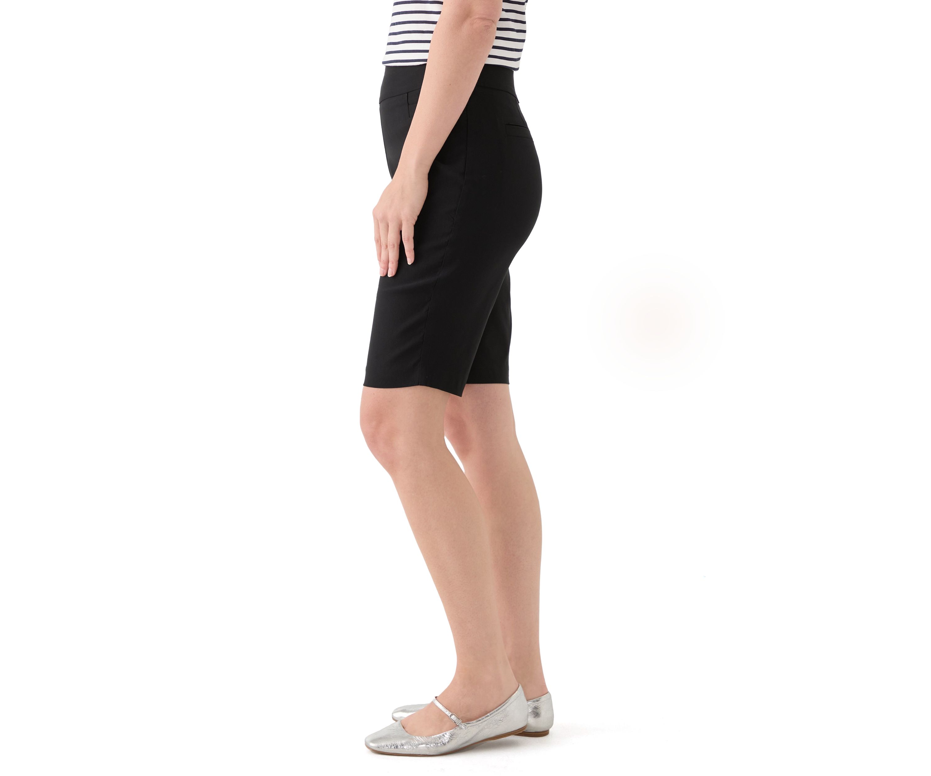 Womens Solid Bermuda Shorts