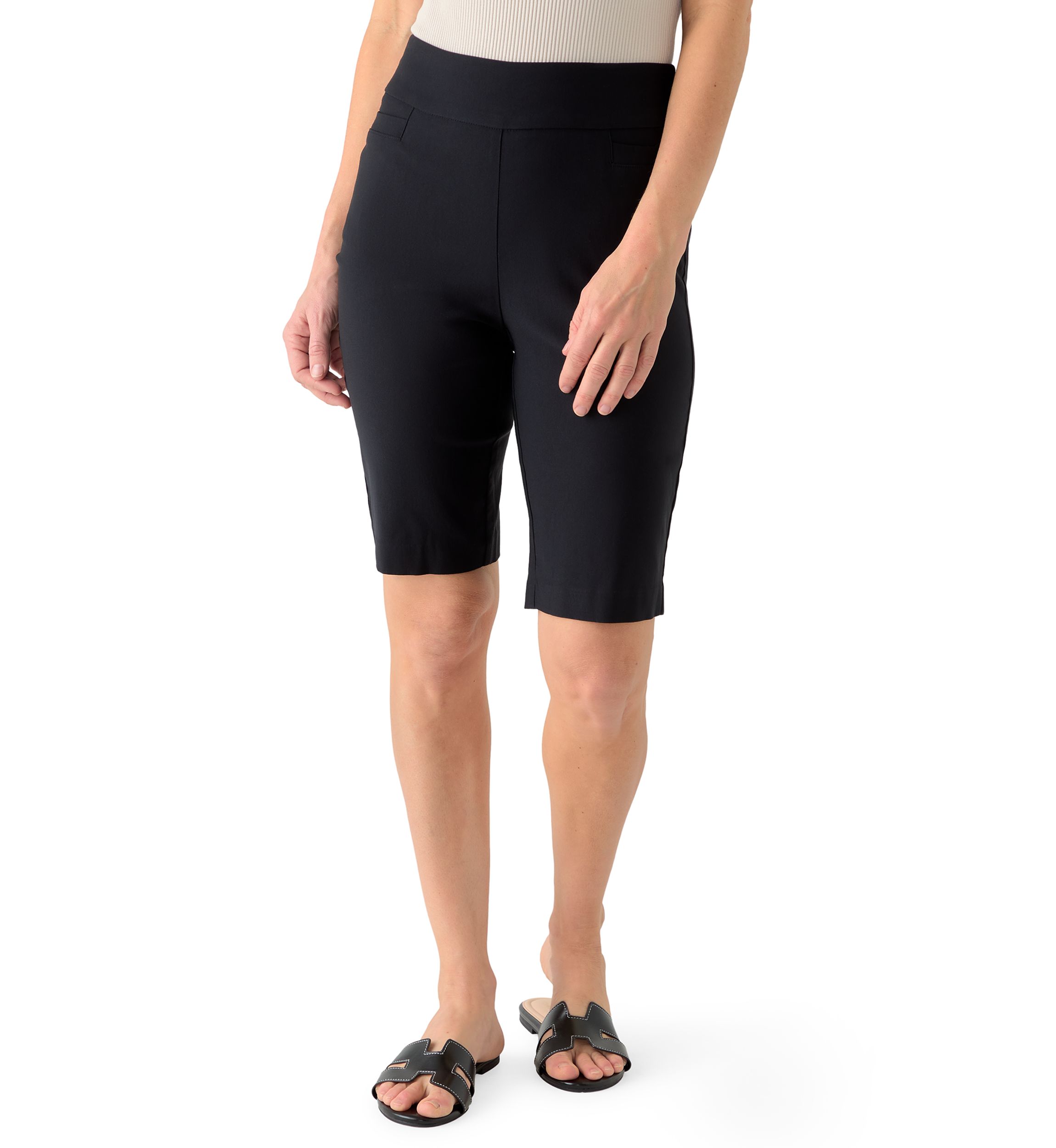 Short Bermuda Kim Rogers Tummy Control - Taille 12, Bleu à Carreaux, Neuf Avec étiquette