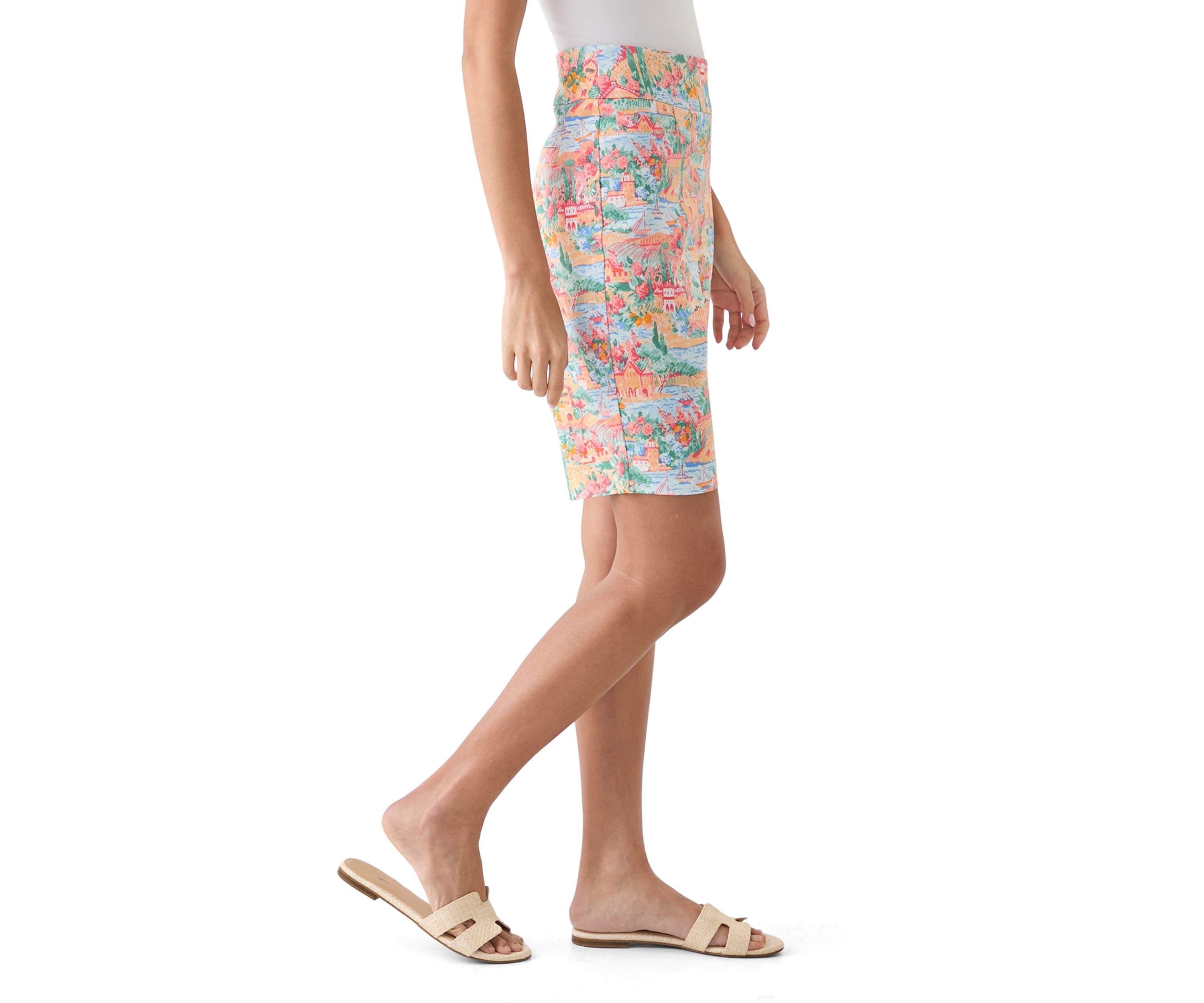 Petite Printed Bermuda Shorts
