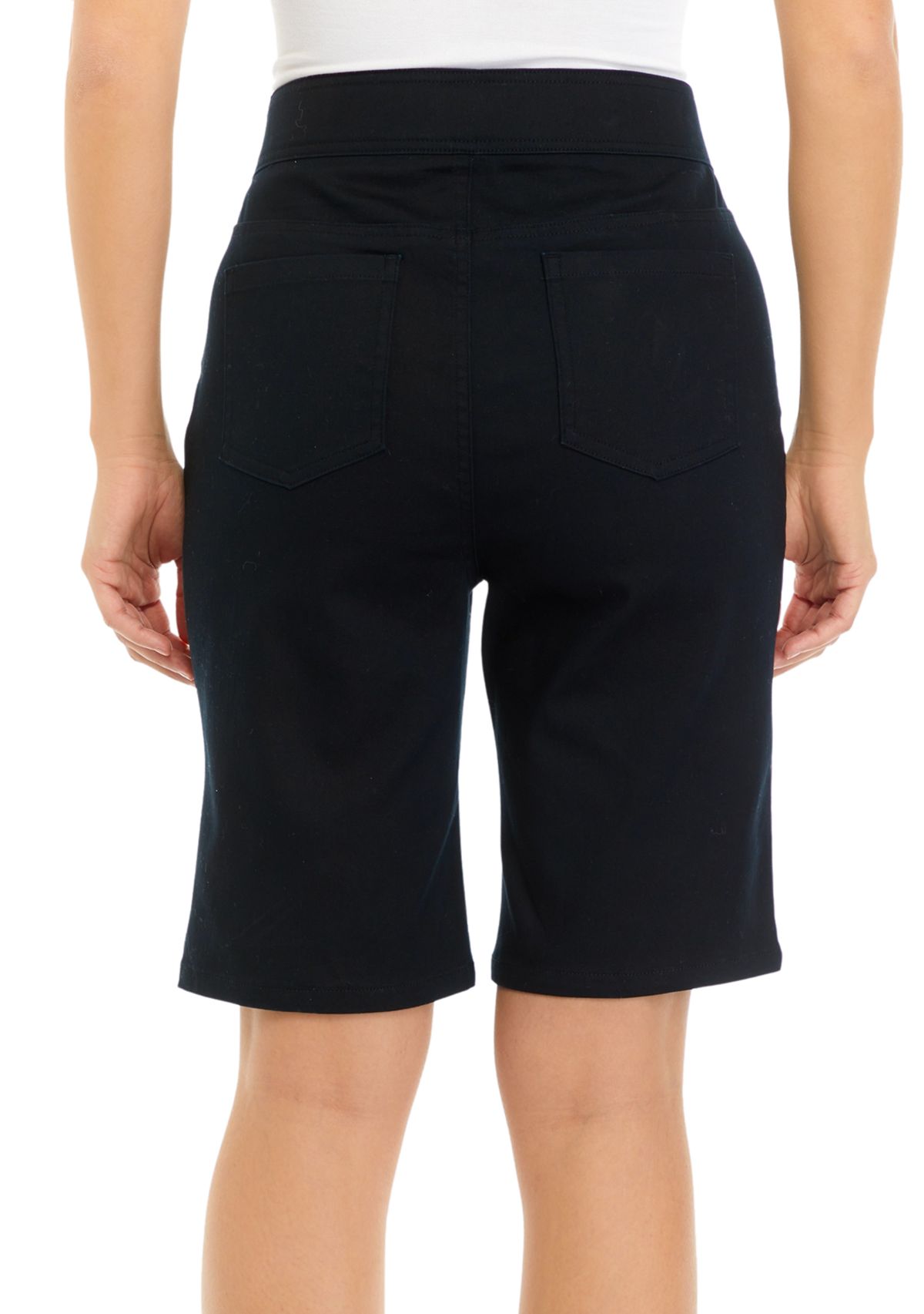 Petite Cotton Solid Bermuda Shorts 