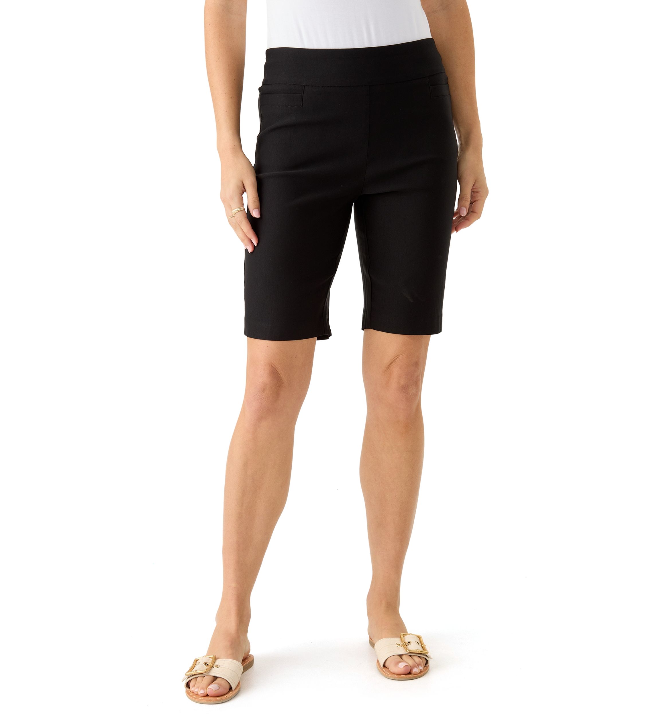 Petite Solid Bermuda Shorts