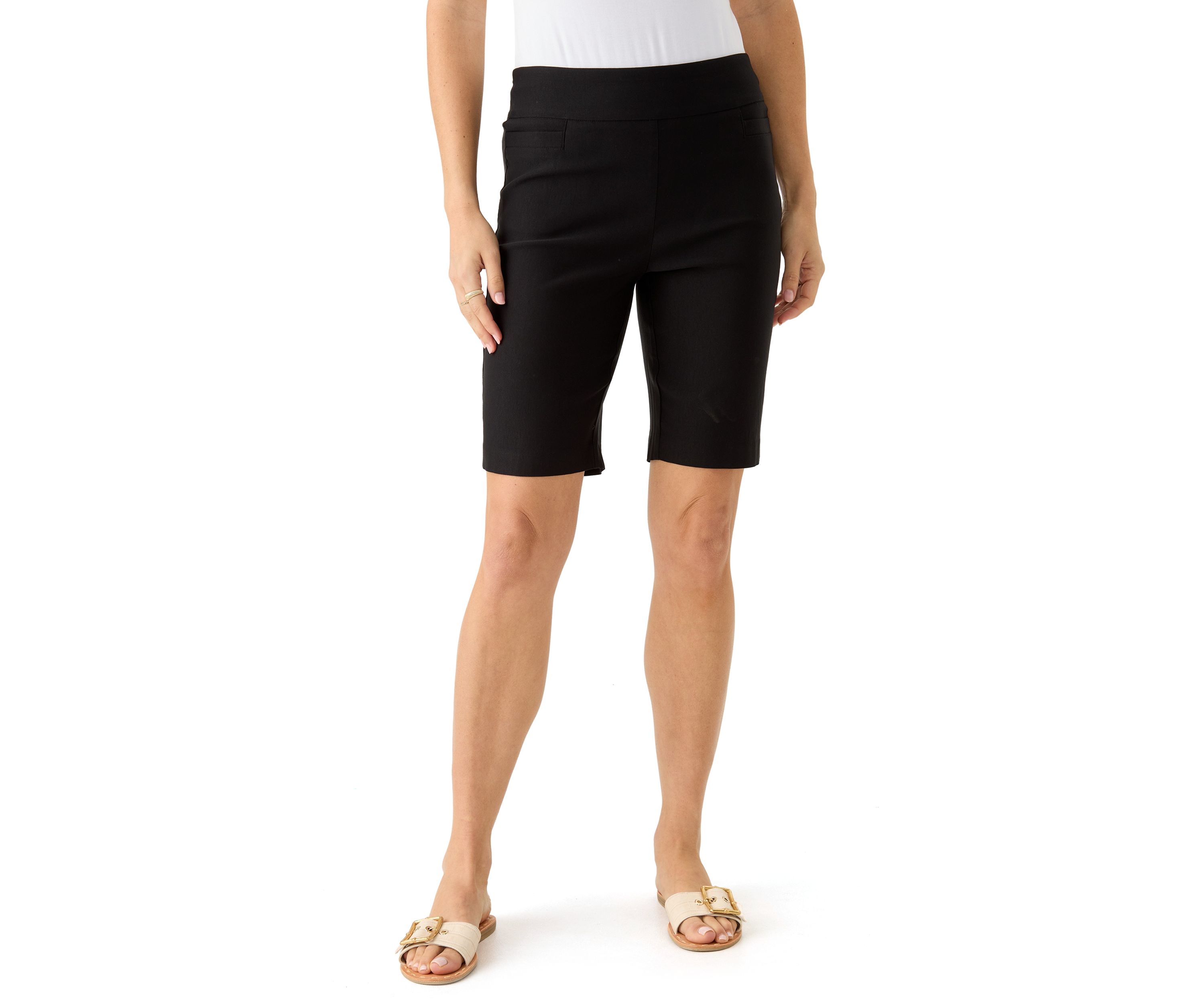 Petite Solid Bermuda Shorts