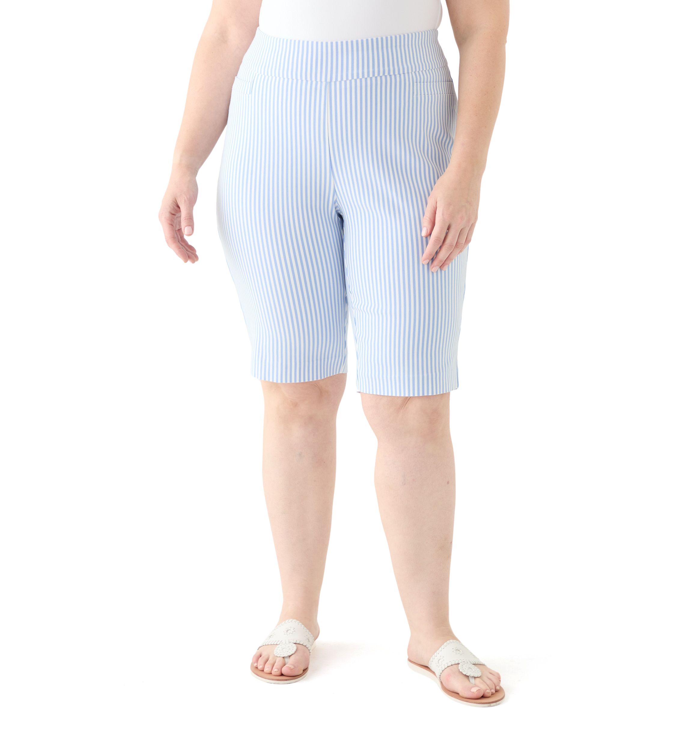Plus Size Millennium Bermuda Stripe Shorts