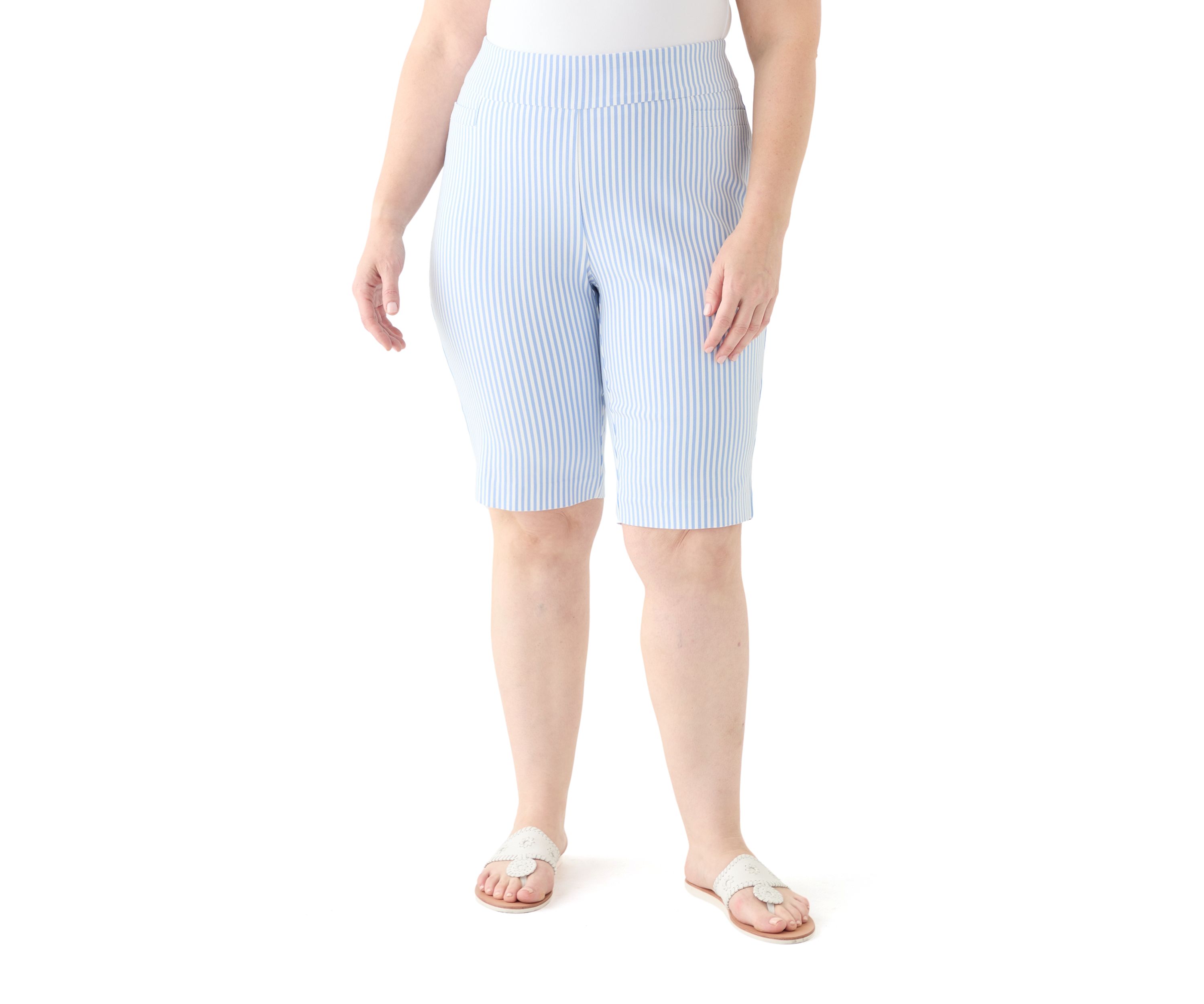 Plus Size Millennium Bermuda Stripe Shorts