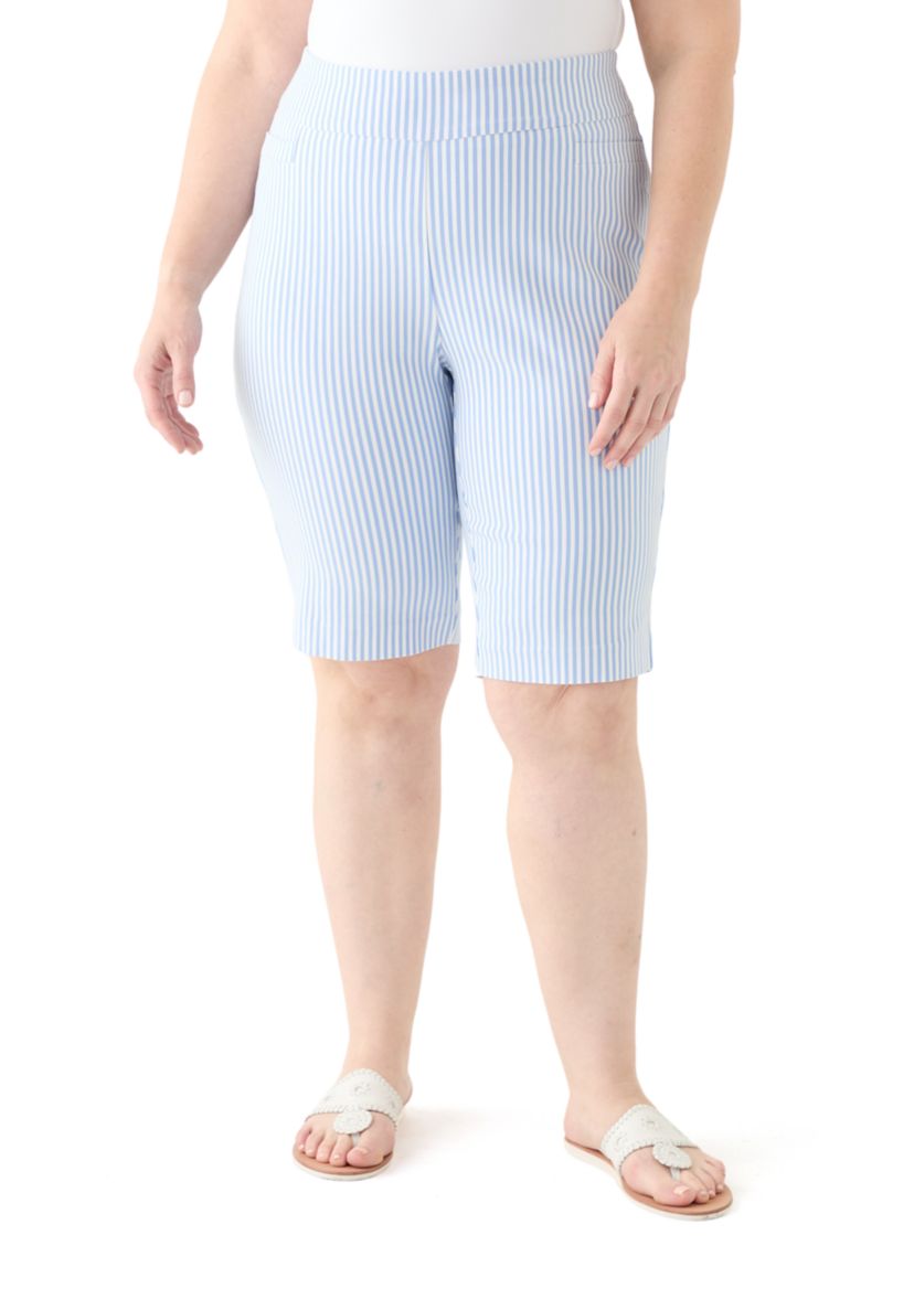 Plus Size Millennium Bermuda Stripe Shorts