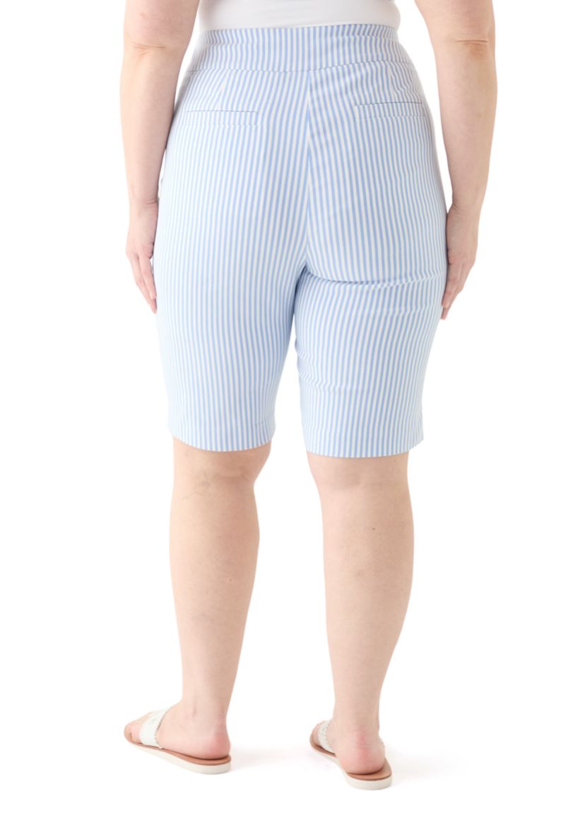 Plus Size Millennium Bermuda Stripe Shorts