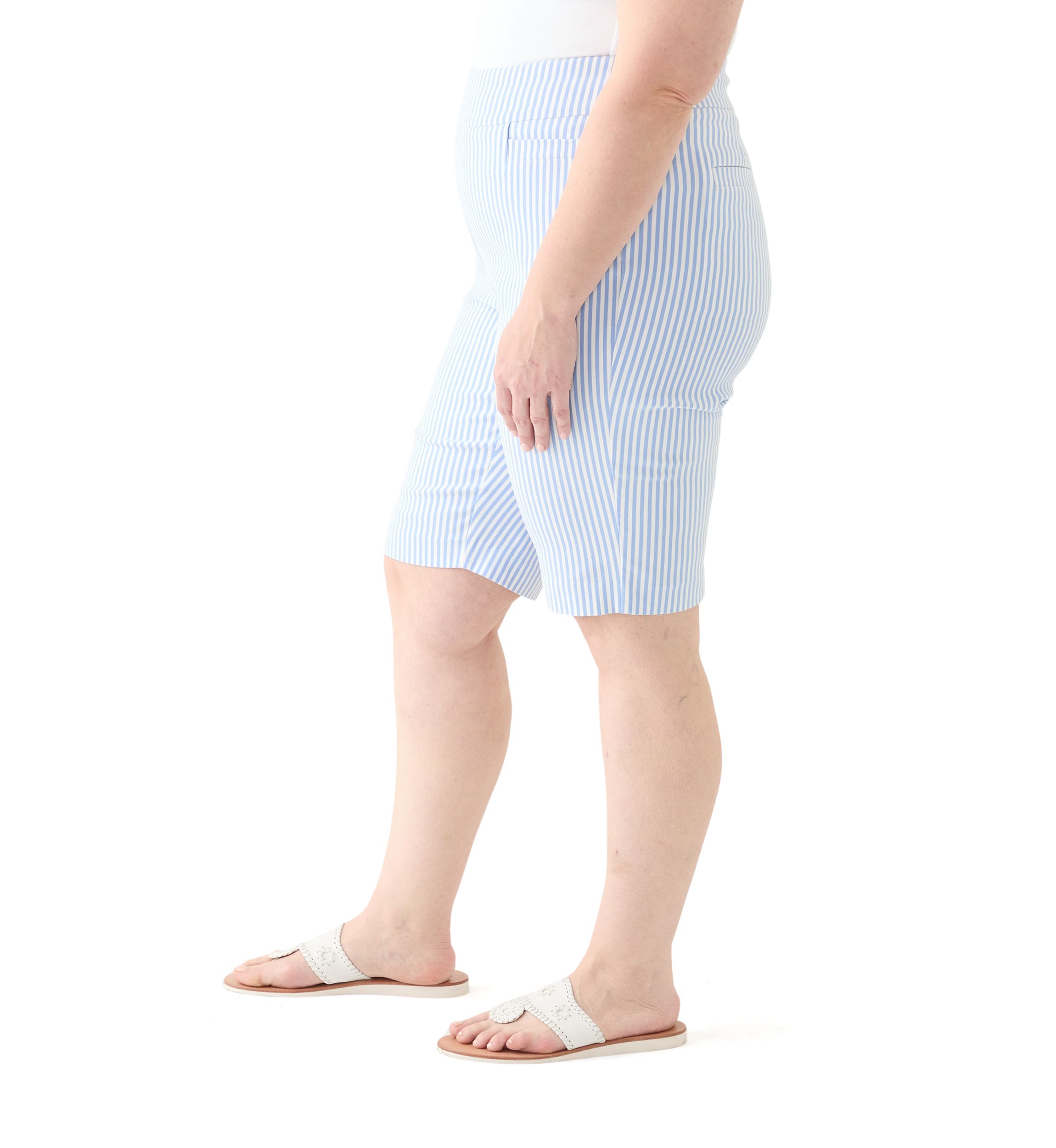 Plus Size Millennium Bermuda Stripe Shorts