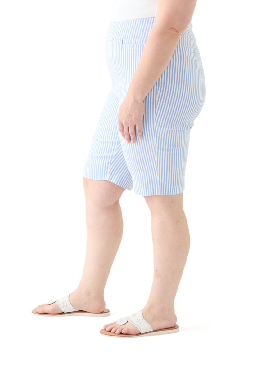 Plus Size Millennium Bermuda Stripe Shorts