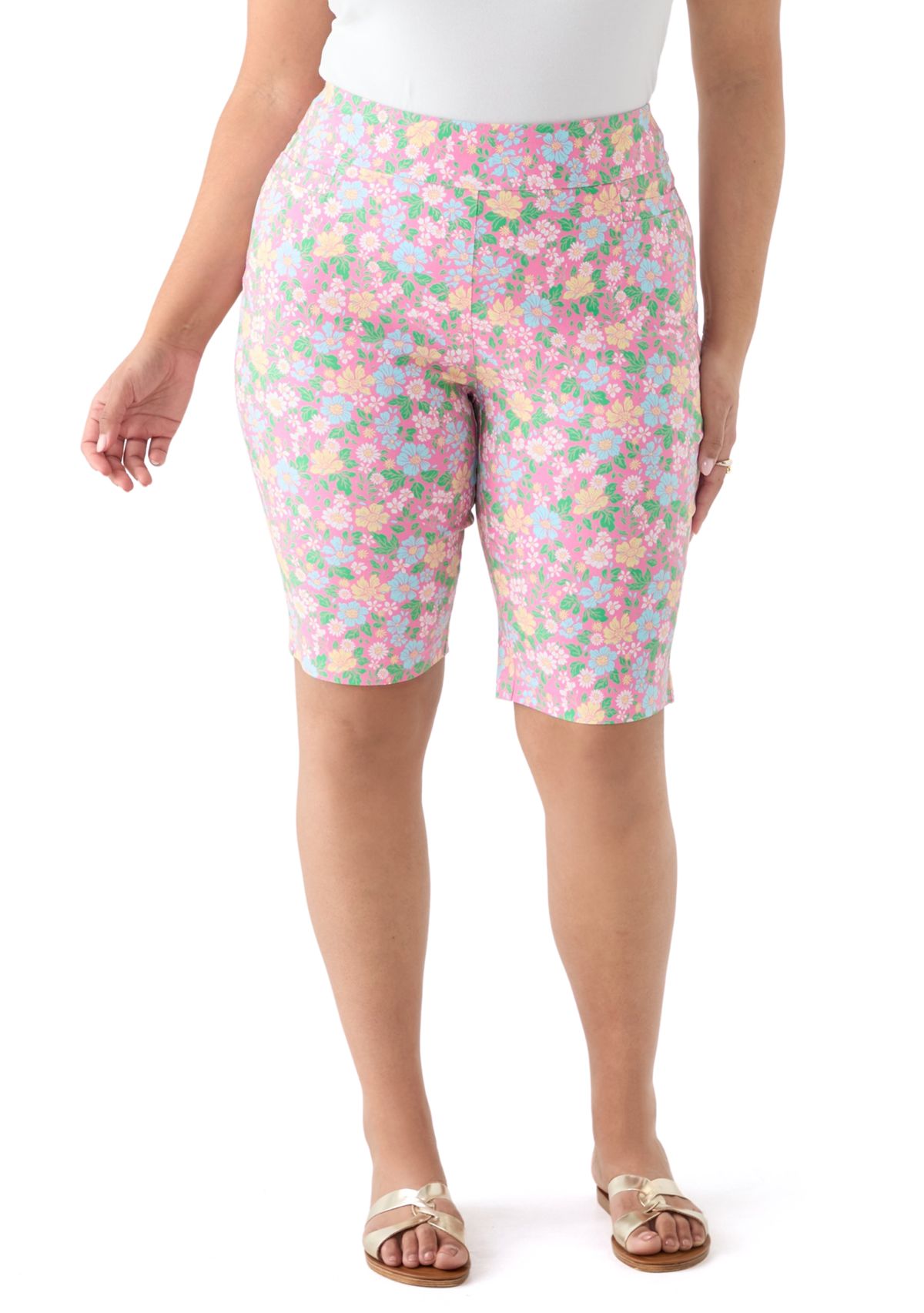 Plus Size Floral Skimmer Pants