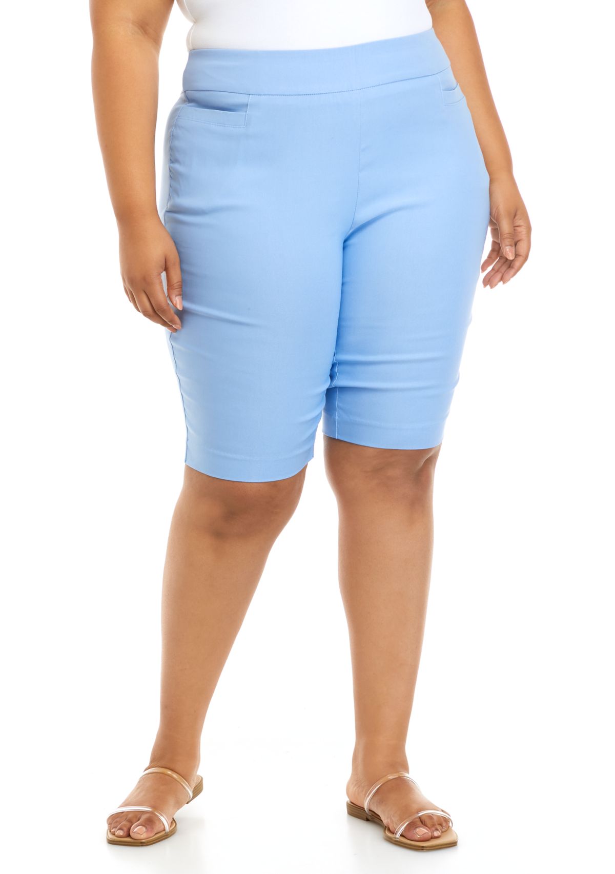 Plus Size Solid Millennium Bermuda Shorts
