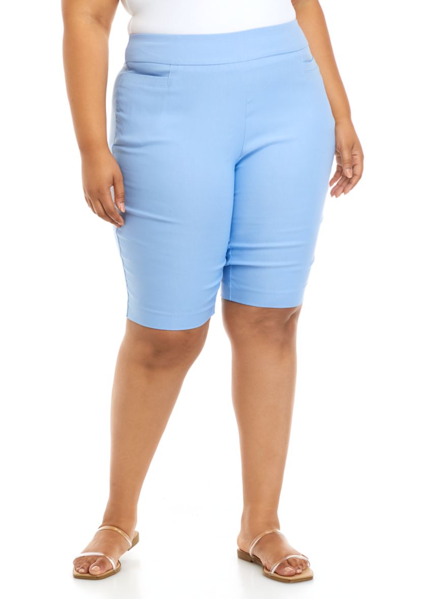 Plus Size Solid Millennium Bermuda Shorts