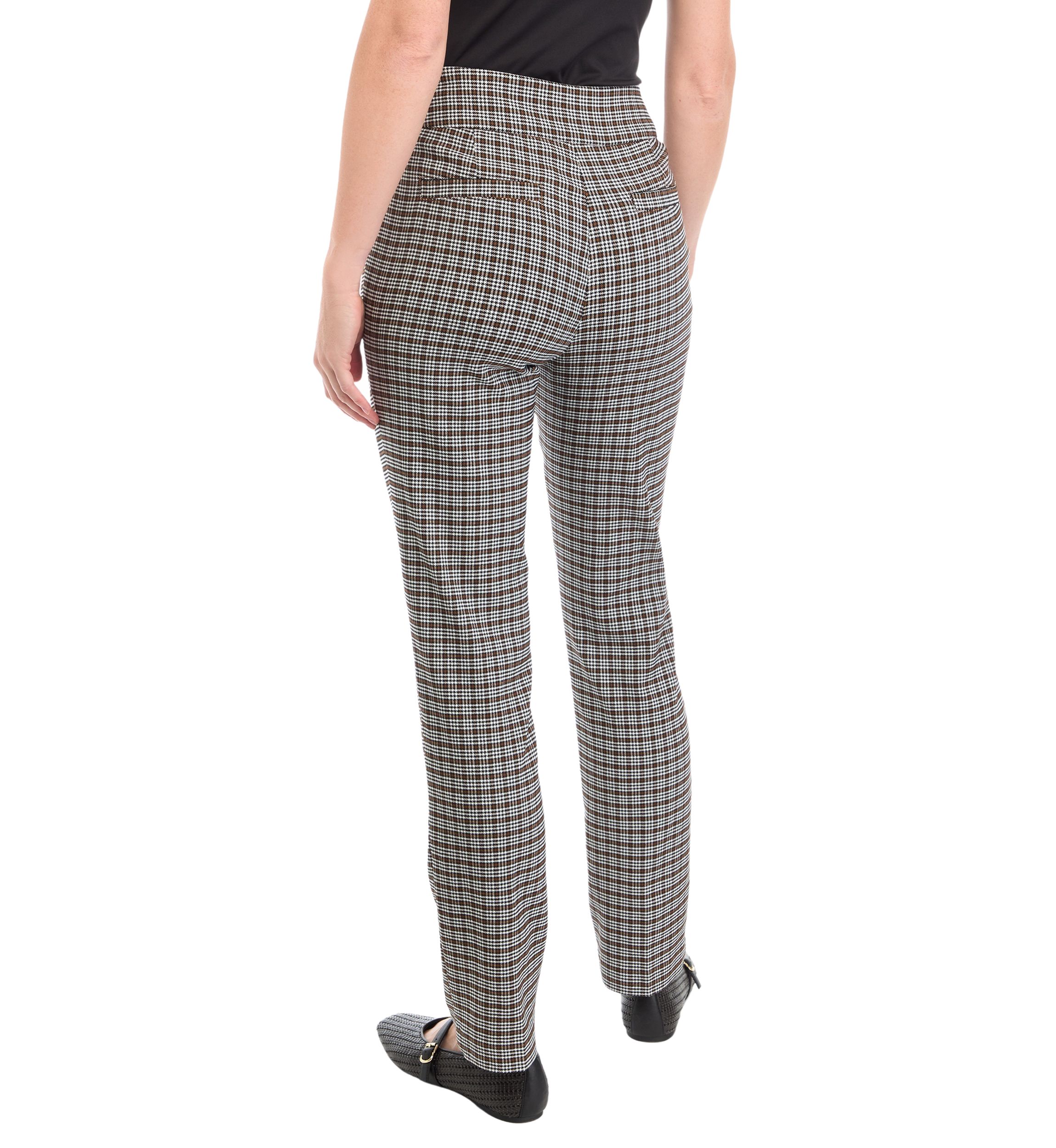Womens Festive Plaid Lurex Pants