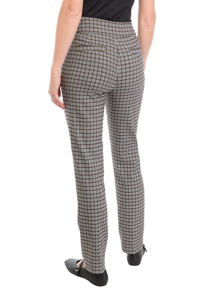 Womens Festive Plaid Lurex Pants