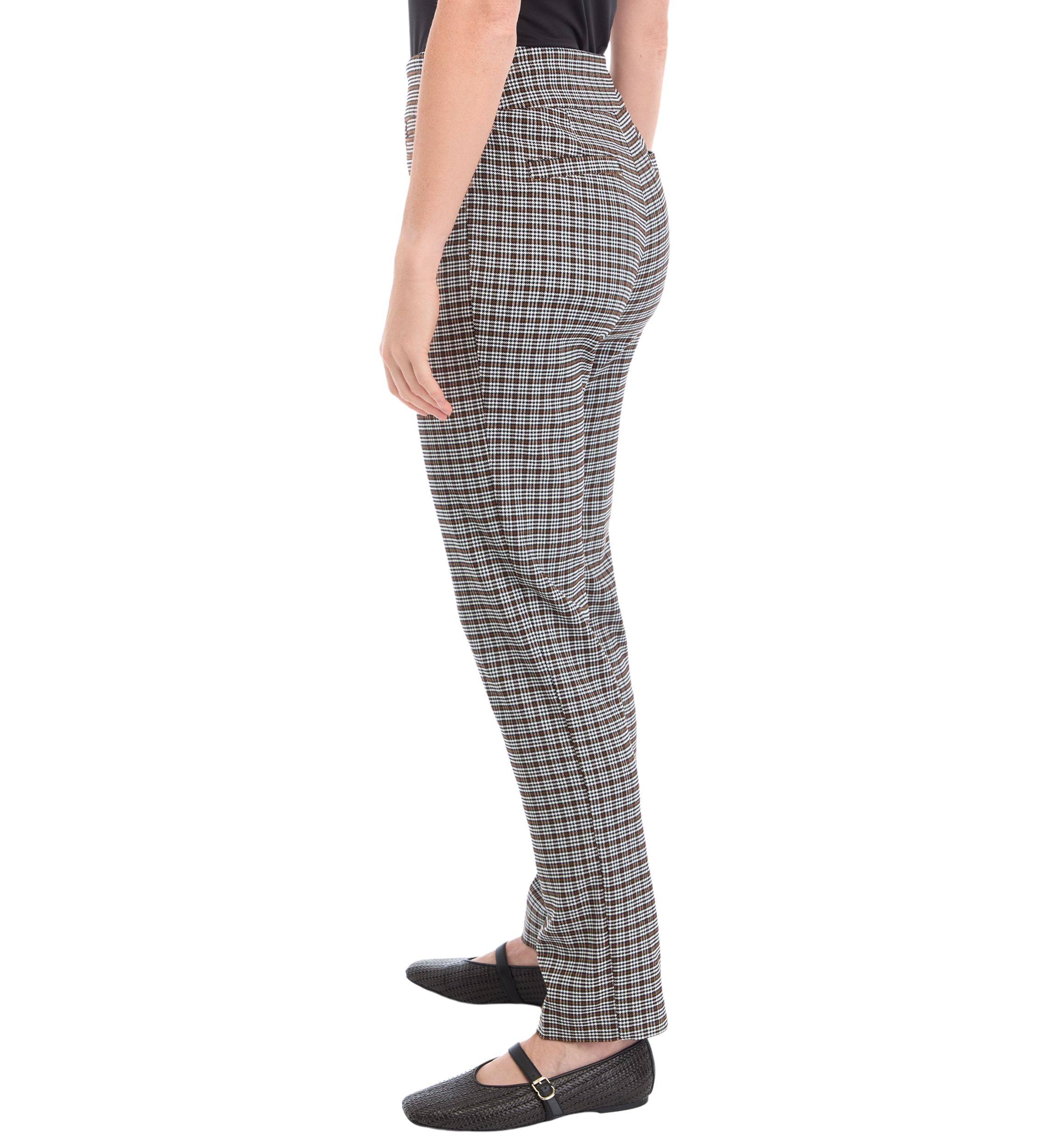 Womens Festive Plaid Lurex Pants