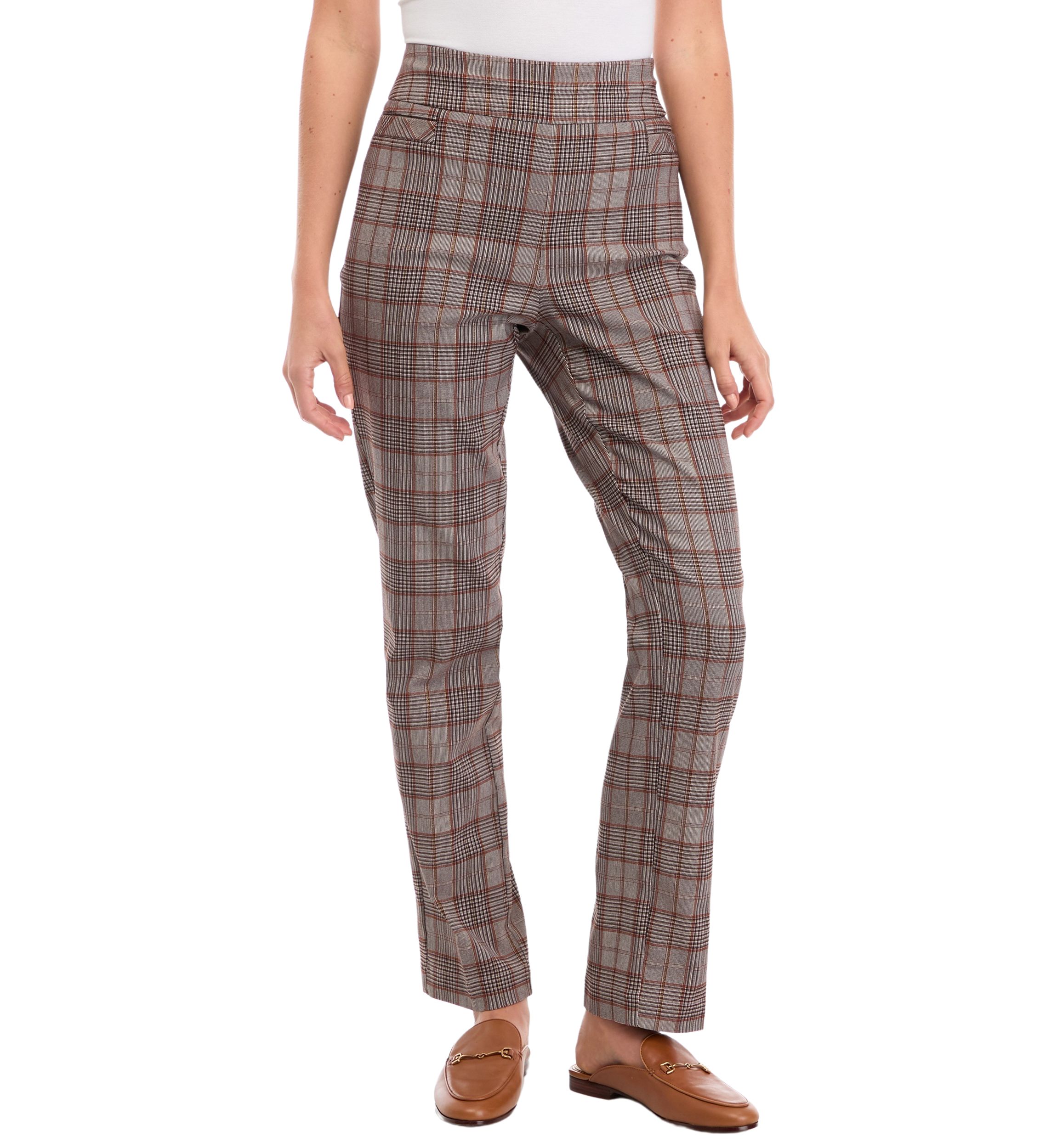 Womens Plaid Average Length Pants
