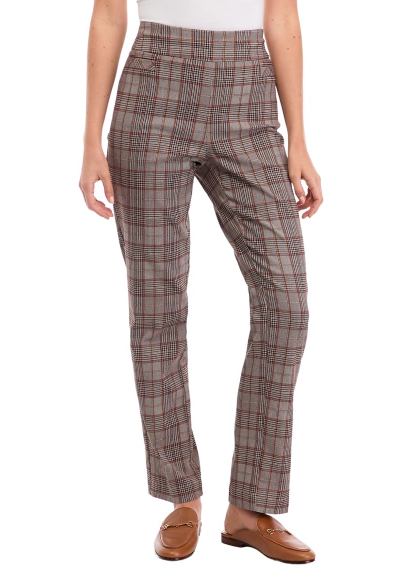 Womens Plaid Average Length Pants