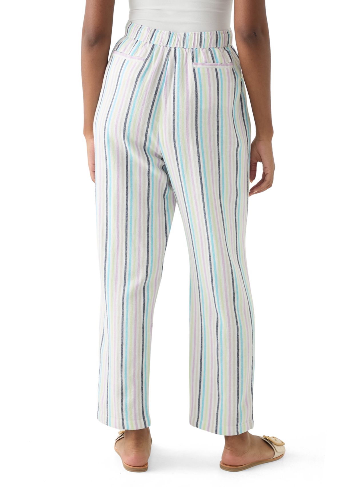 Womens Striped Relaxed Trousers