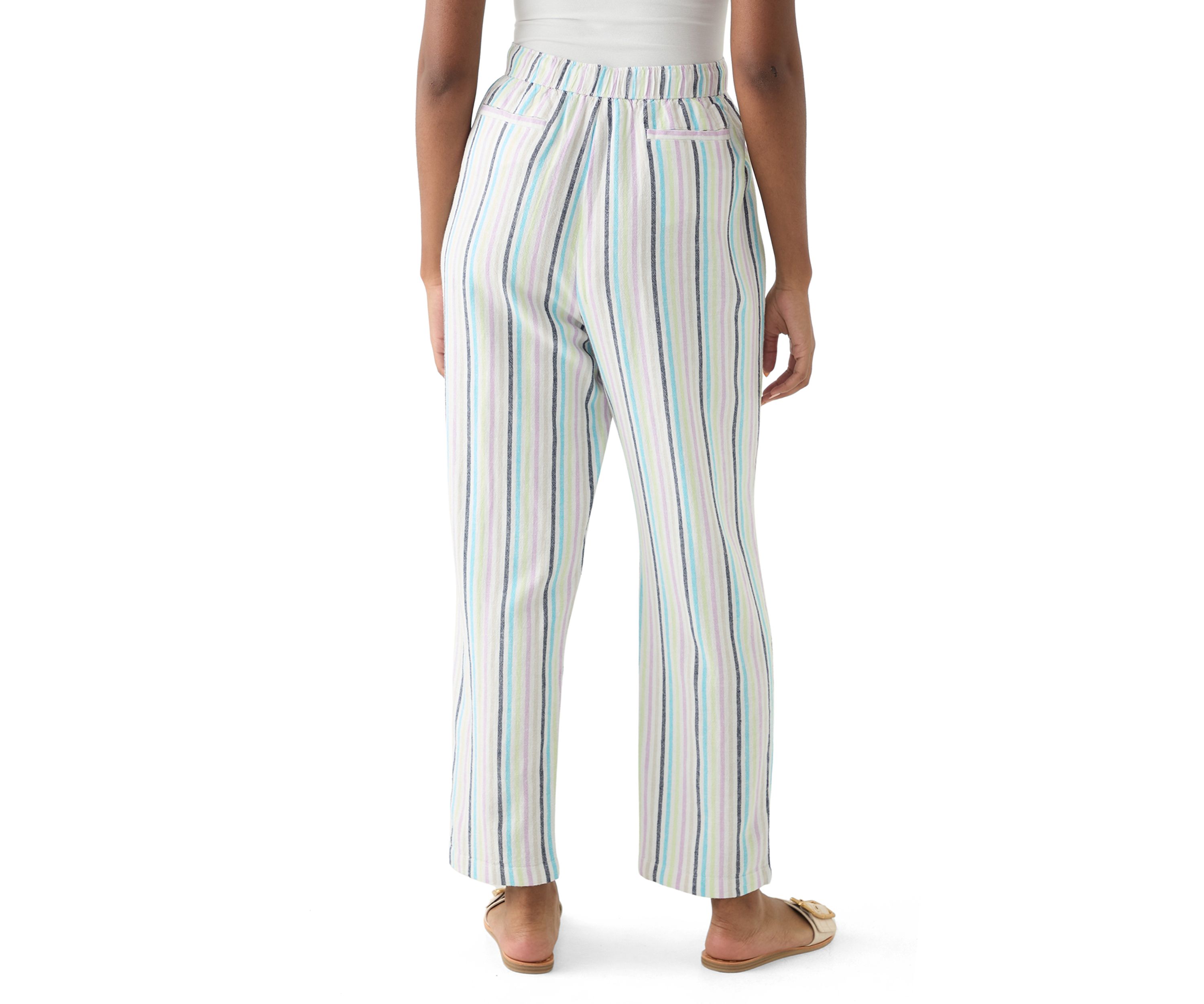 Womens Striped Relaxed Trousers