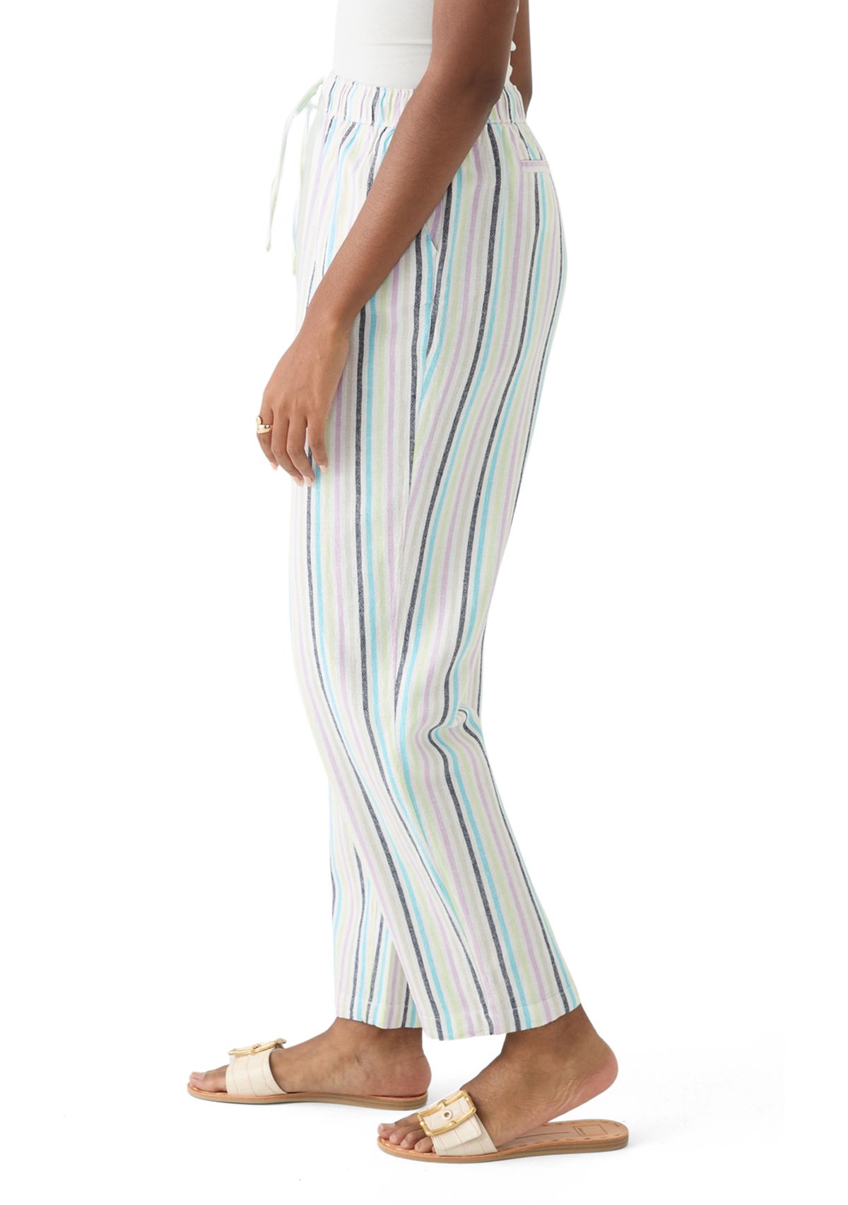 Womens Striped Relaxed Trousers